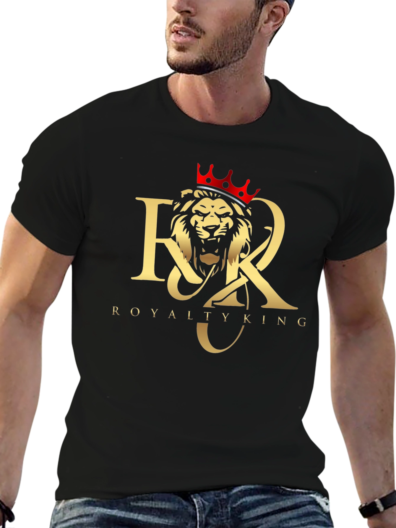 Royalty King Lion Crown Black T-Shirt
