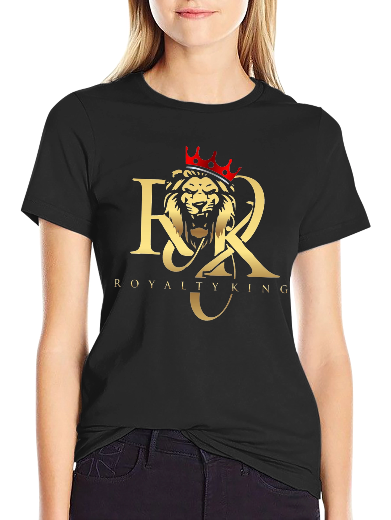 Royalty King Lion Crown Black T-Shirt