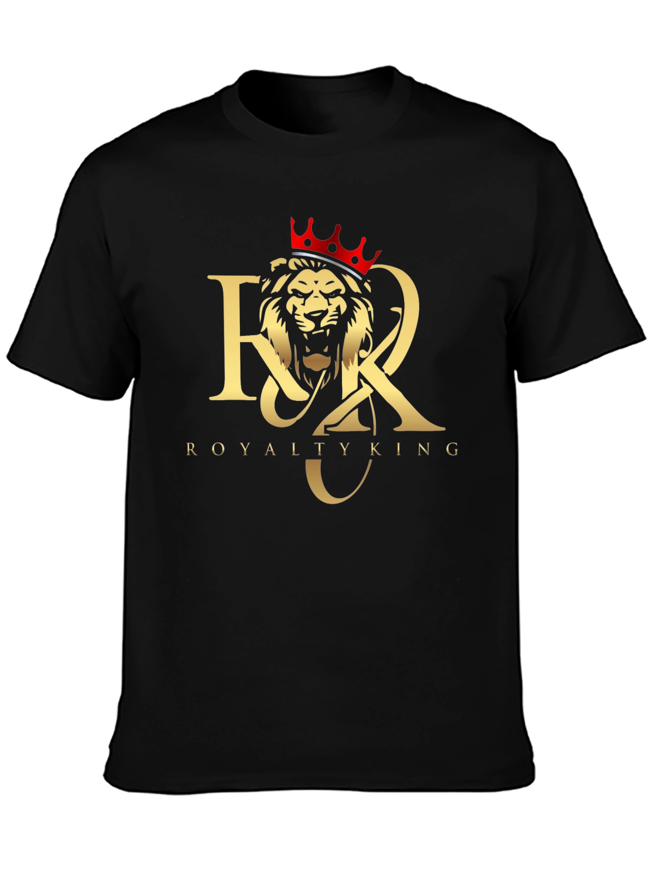Royalty King Lion Crown Black T-Shirt