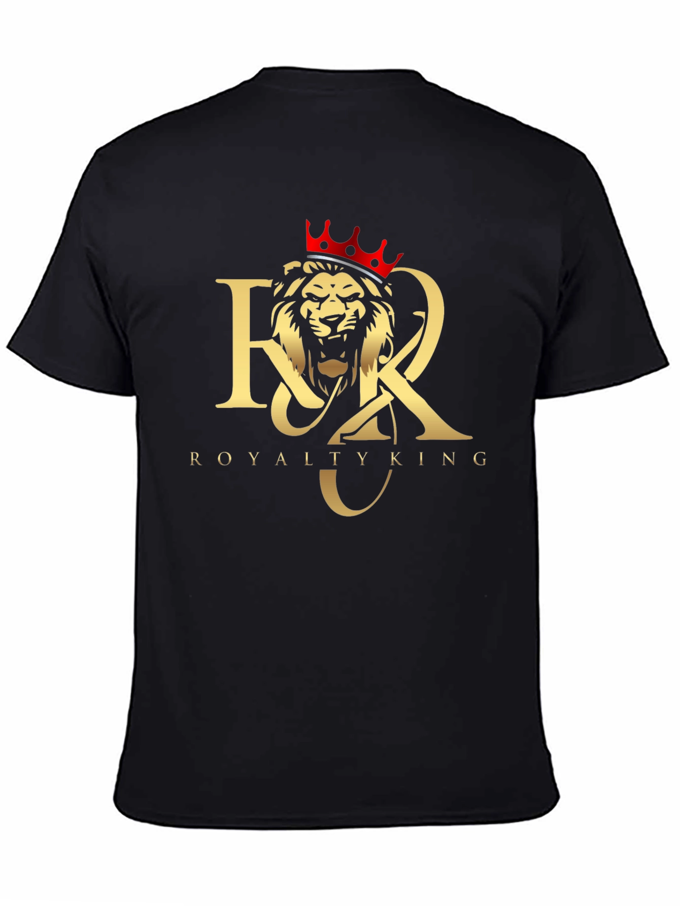 Royalty King Lion Crown Black T-Shirt