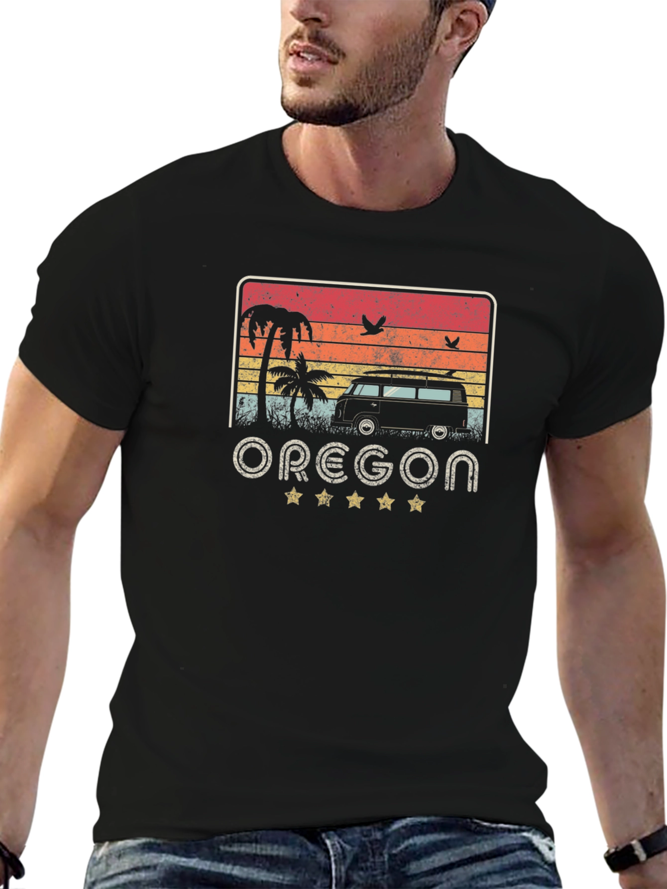 Retro Oregon Surf Van Graphic Tee