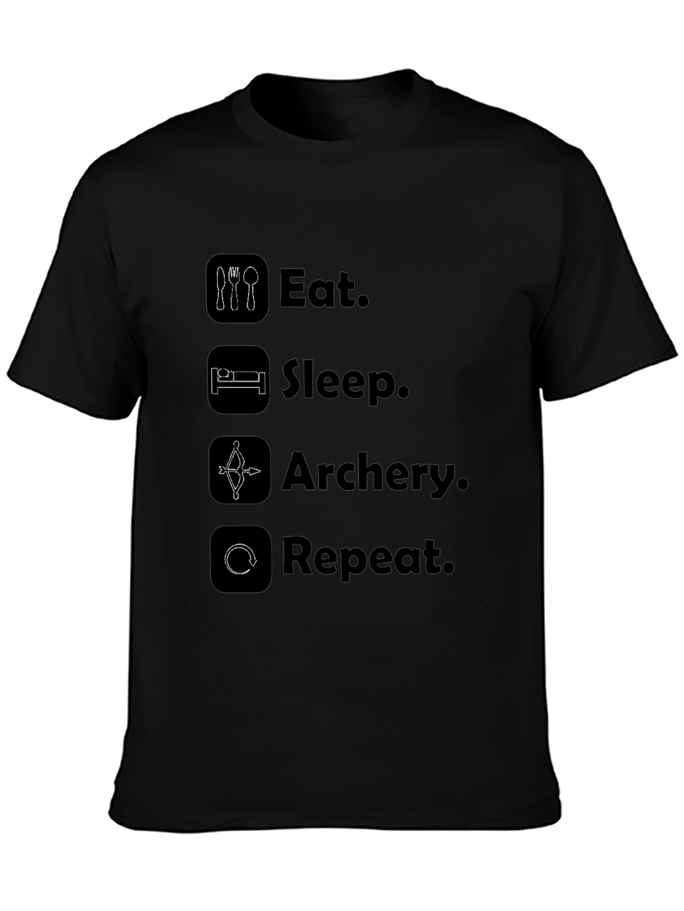 Eat Sleep Archery Repeat Black T-Shirt