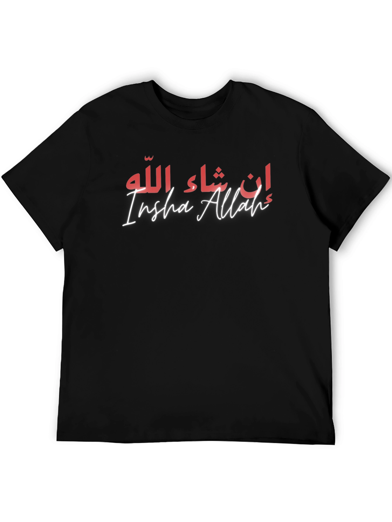 Insha Allah T-Shirt - Black Cotton Blend