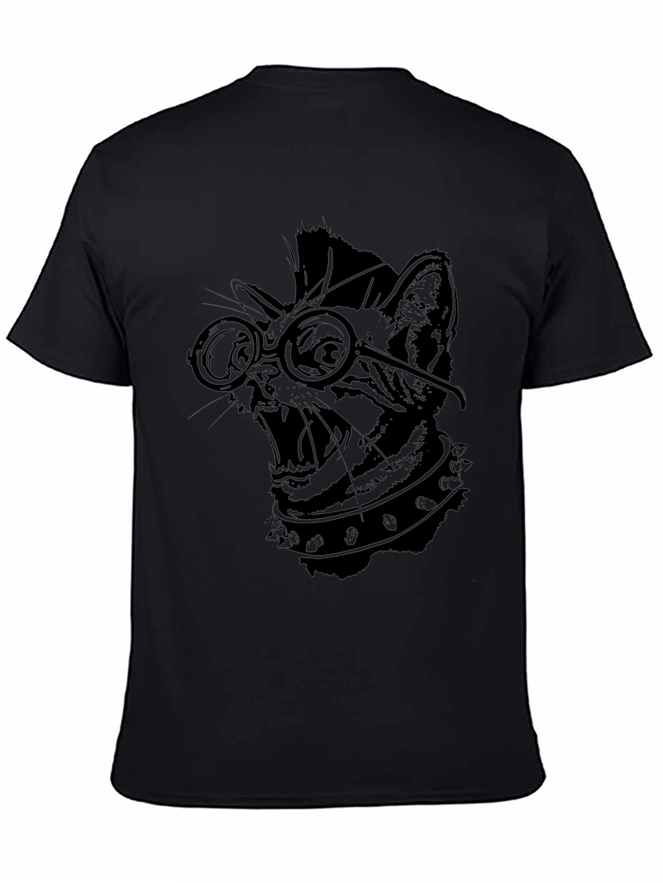 Punk Rock Cat T-Shirt - Black Graphic Tee
