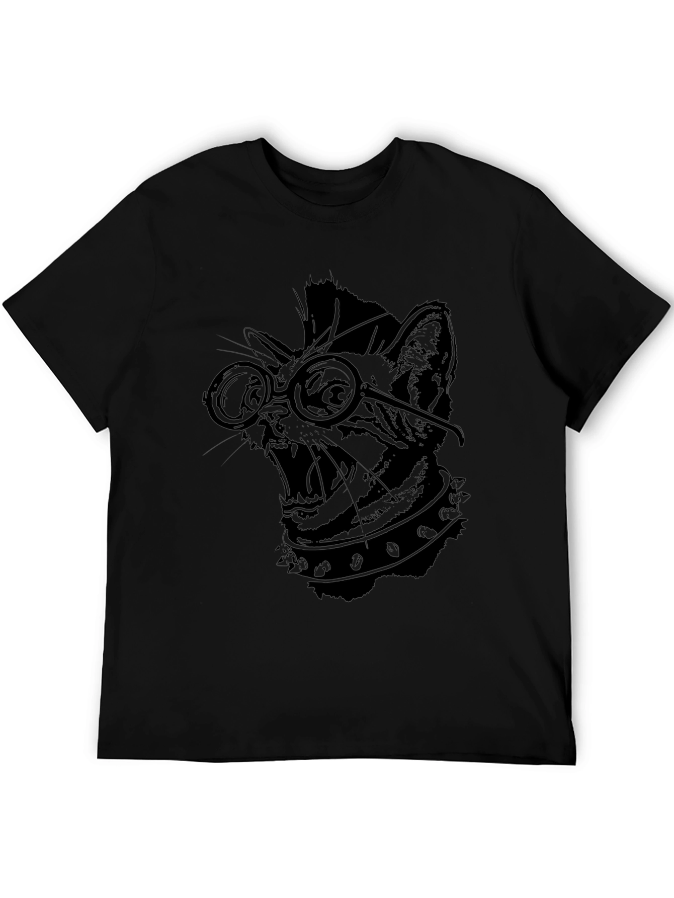 Punk Rock Cat T-Shirt - Black Graphic Tee