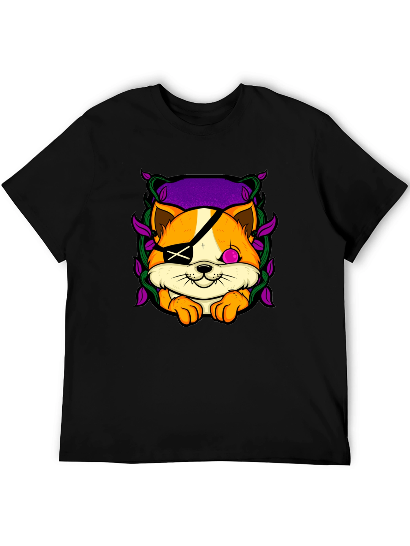 Pirate Cat Graphic T-Shirt - Unique Animal Tee