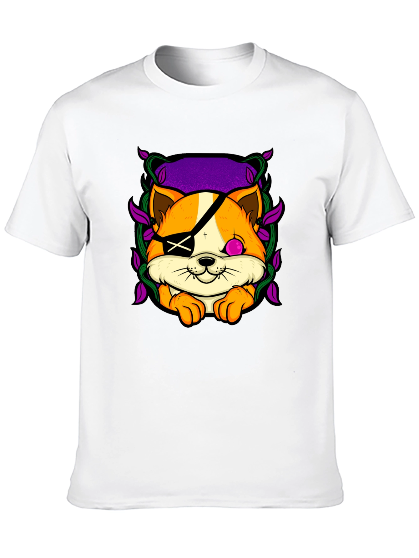 Pirate Cat Graphic T-Shirt - Unique Animal Tee
