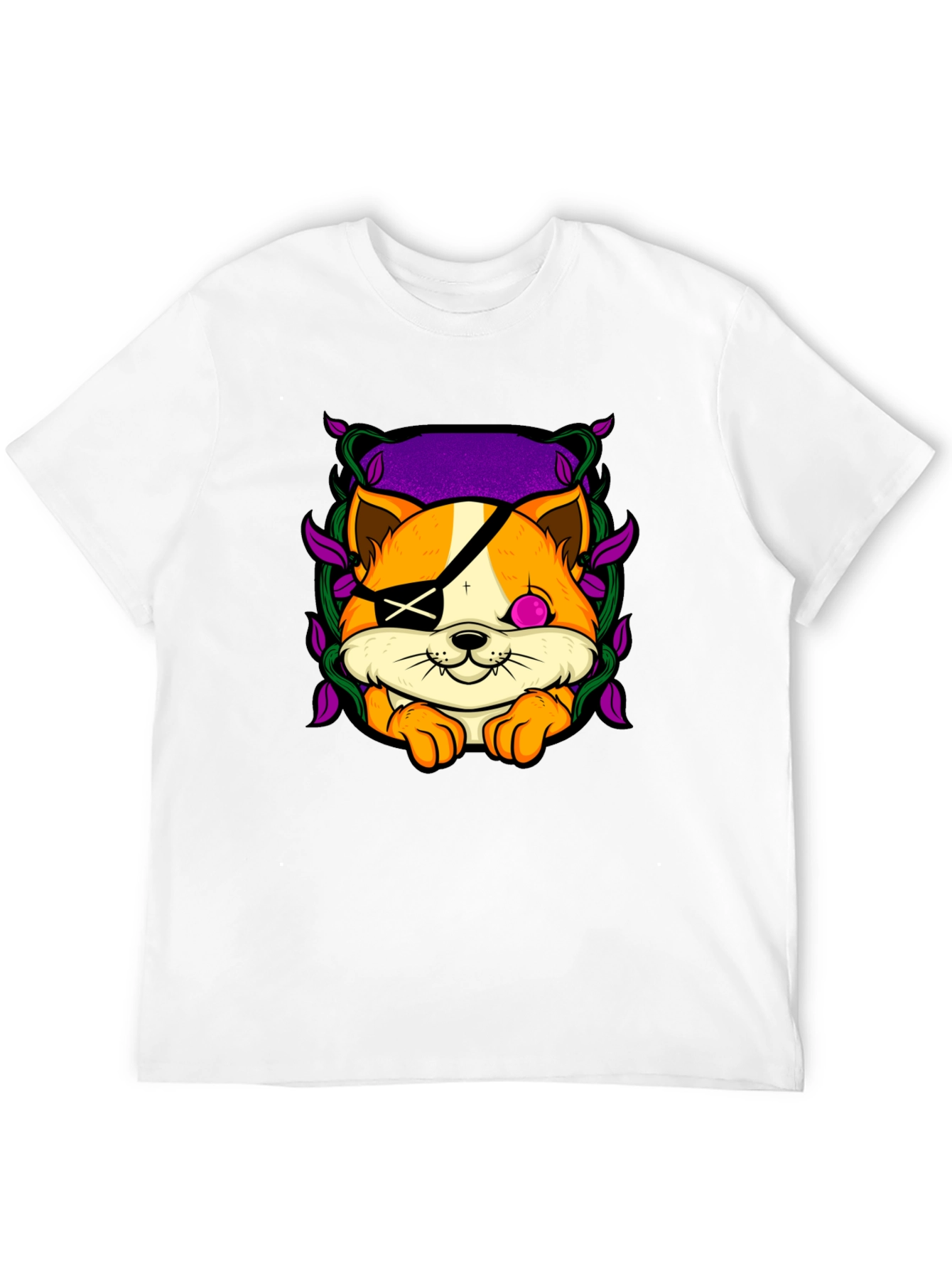 Pirate Cat Graphic T-Shirt - Unique Animal Tee
