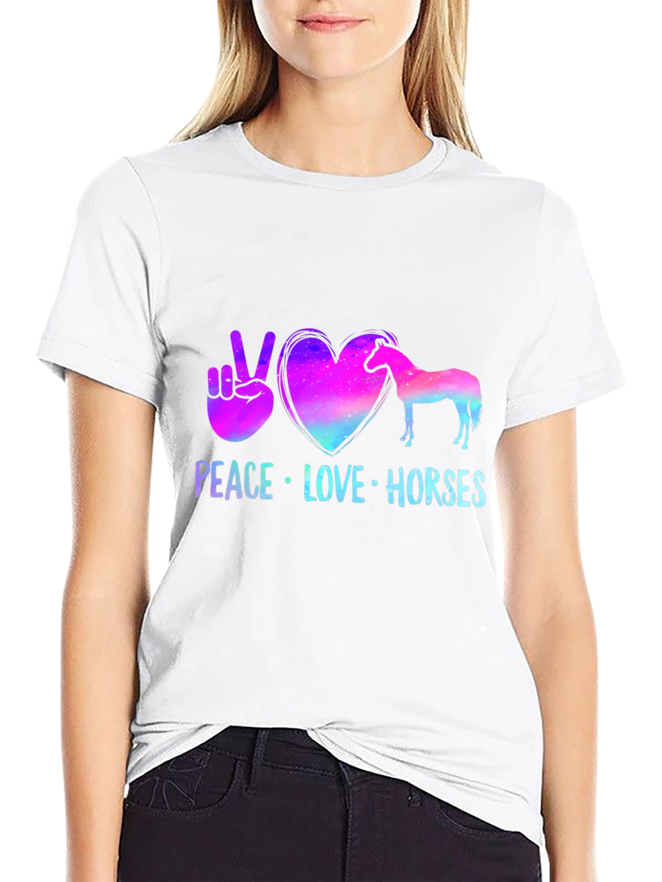 Peace Love Horses Graphic Tee