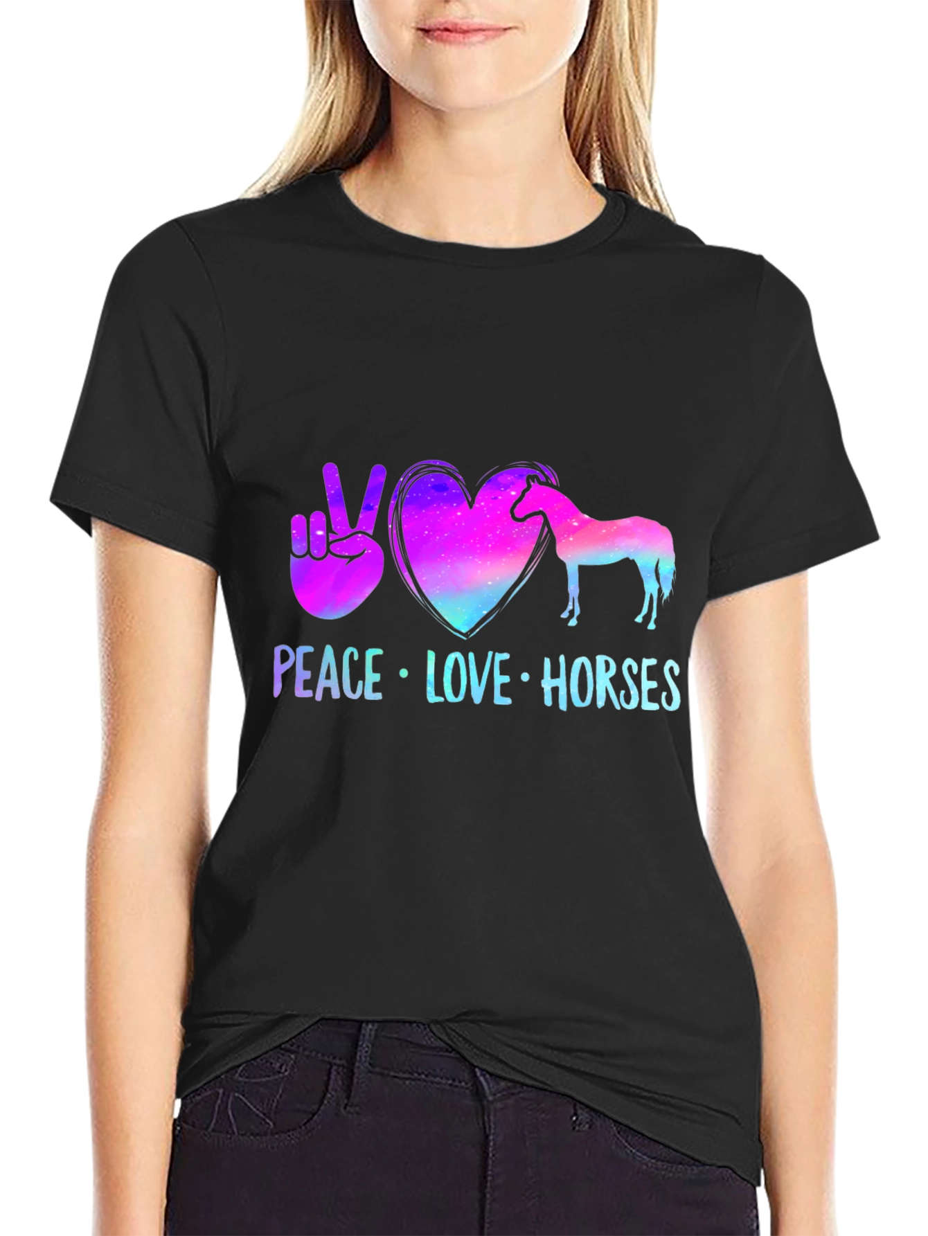 Peace Love Horses Graphic Tee