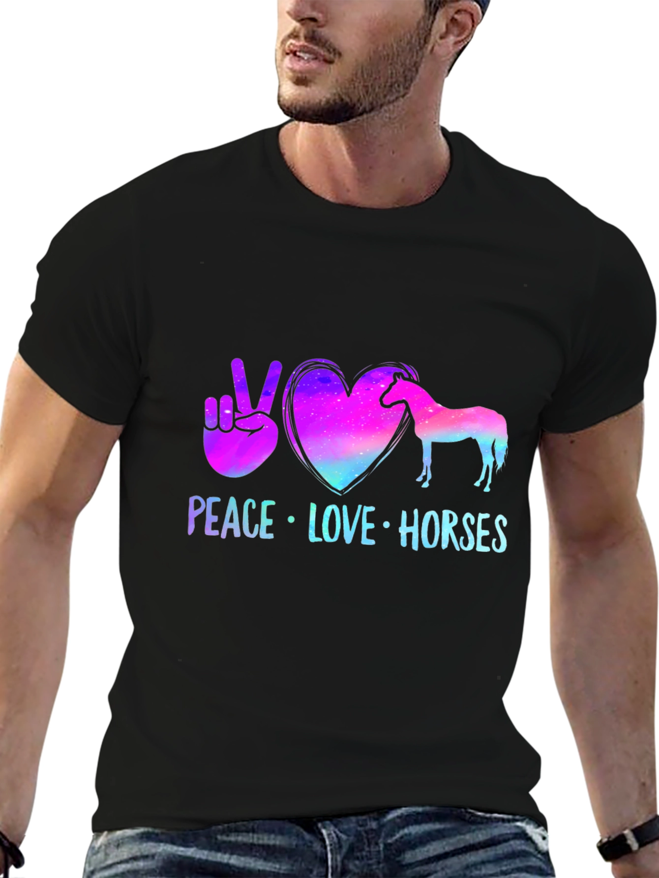 Peace Love Horses Graphic Tee