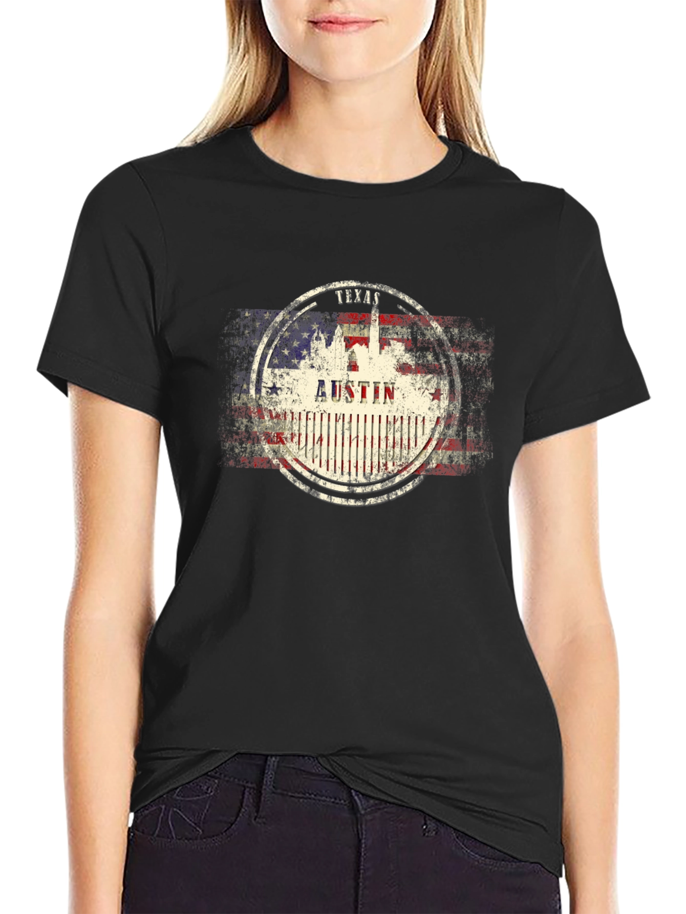 Austin Texas USA Flag Graphic Tee