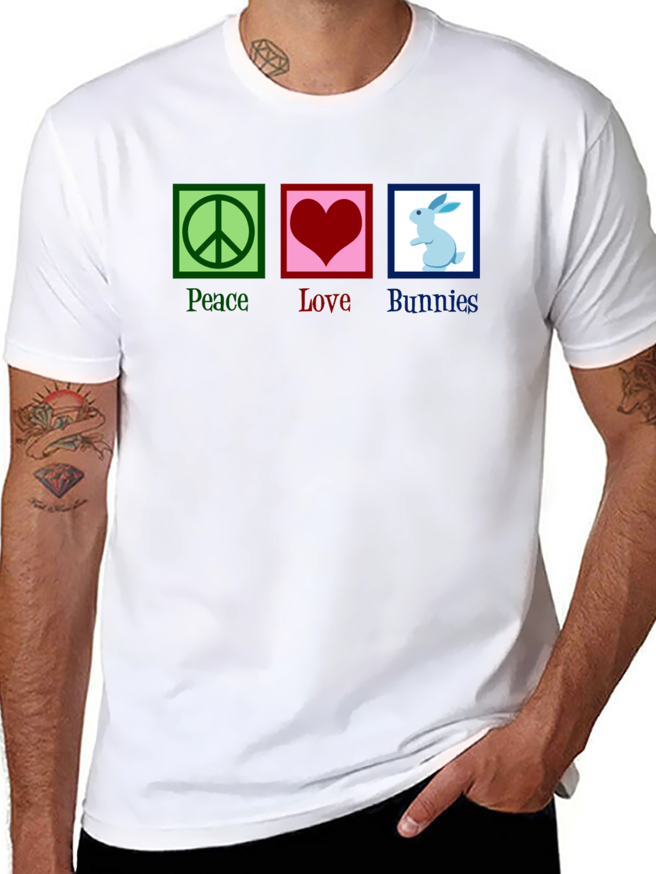Peace Love Bunnies Graphic T-Shirt