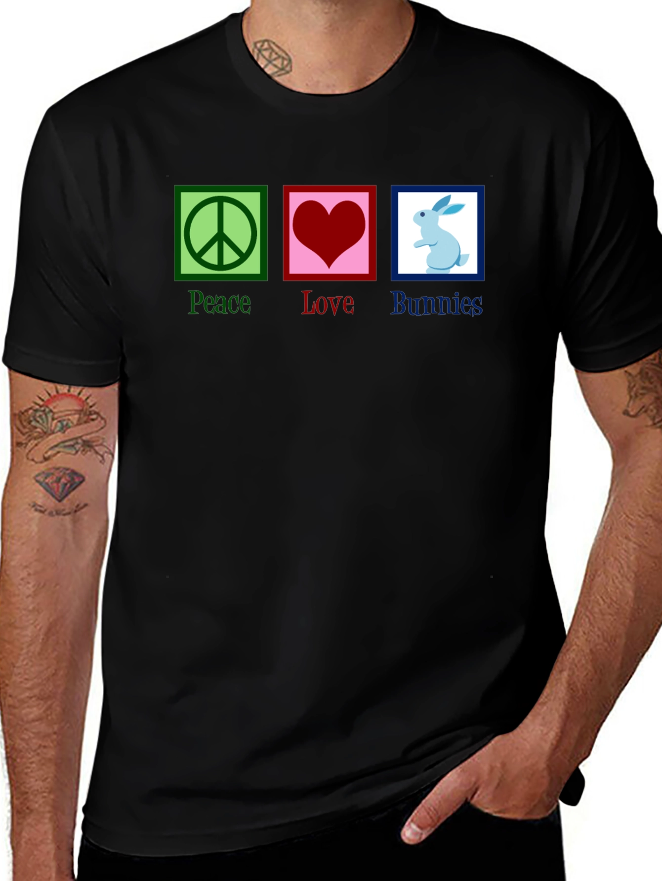 Peace Love Bunnies Graphic T-Shirt