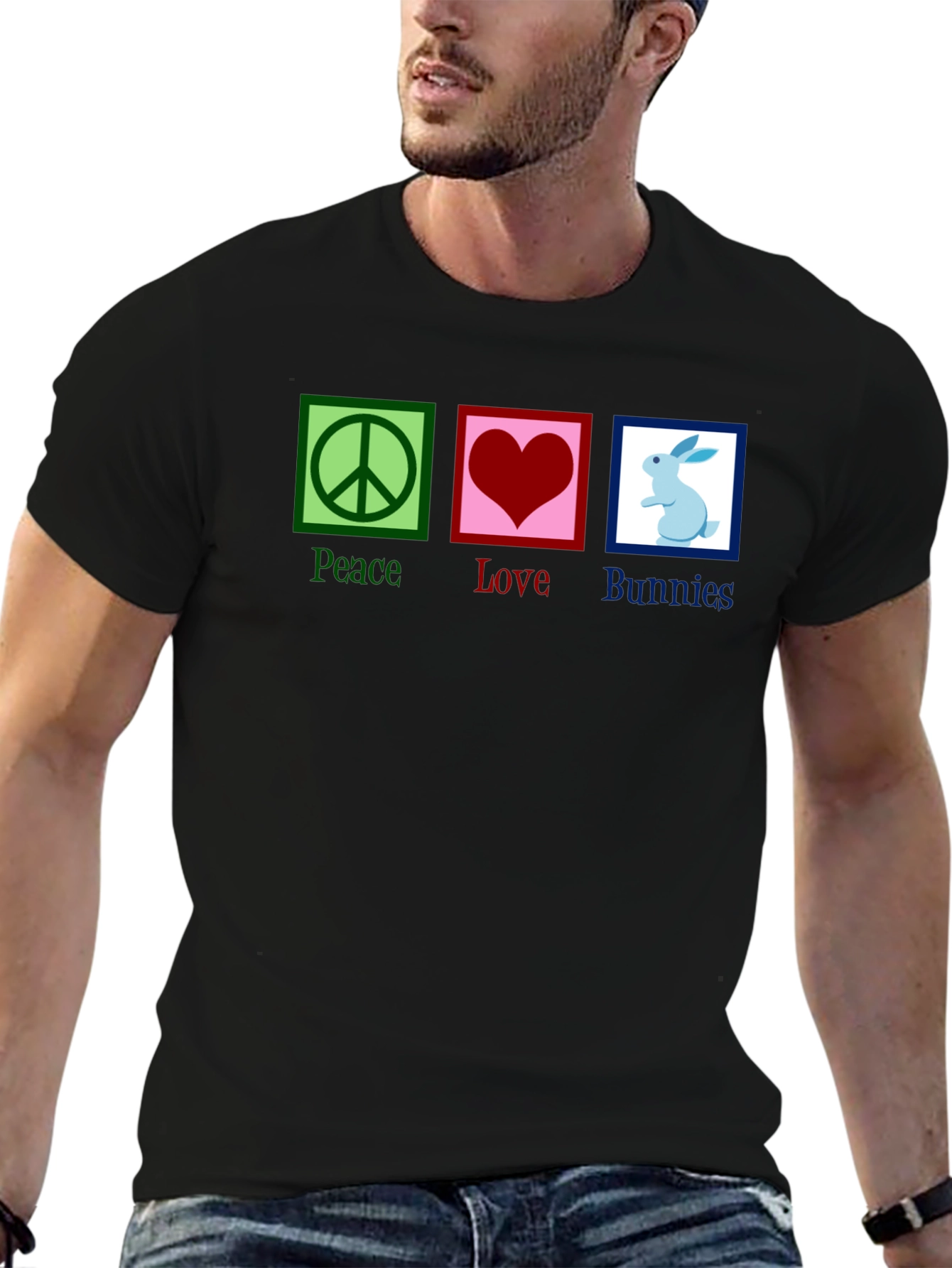 Peace Love Bunnies Graphic T-Shirt