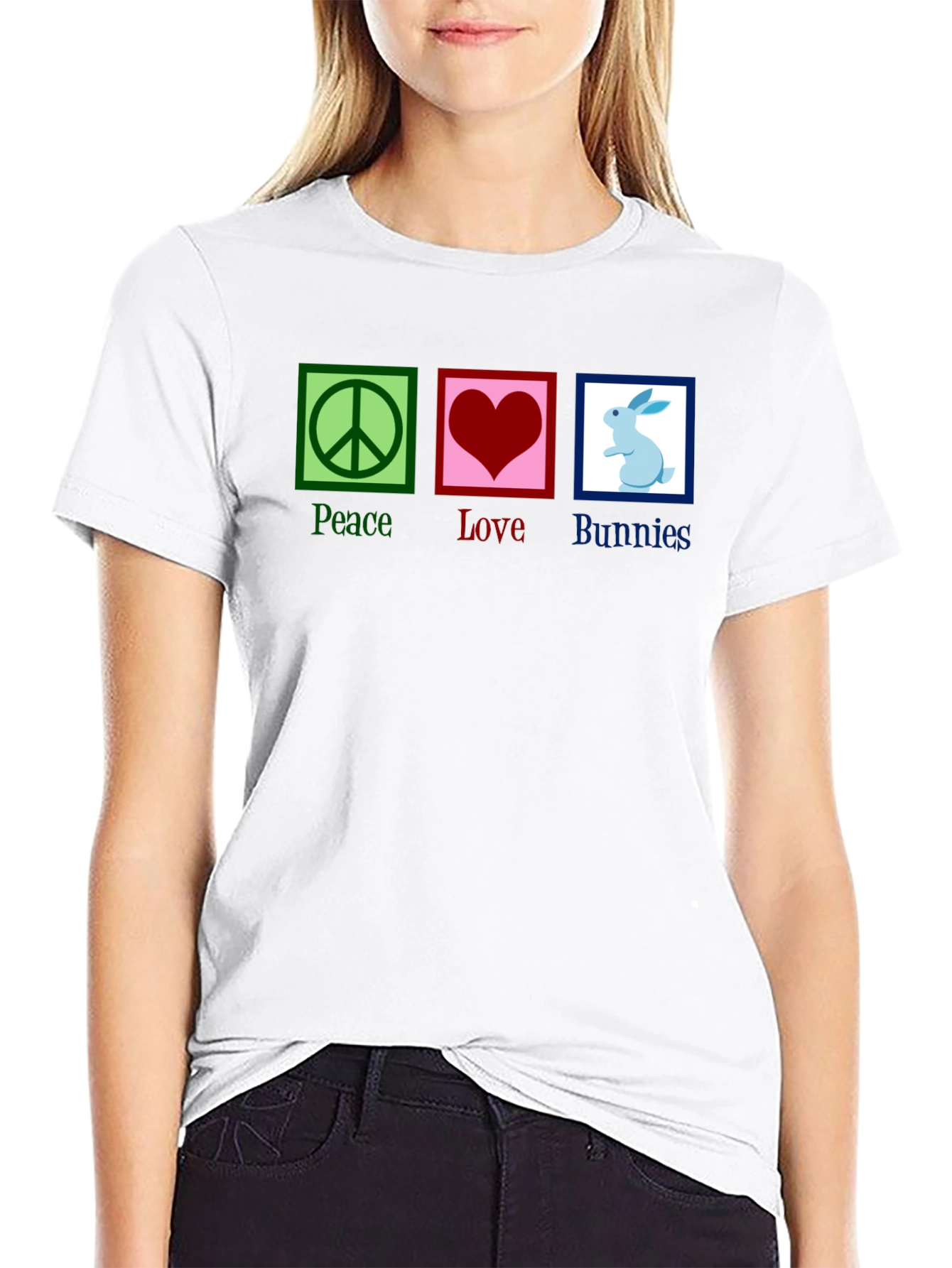Peace Love Bunnies Graphic T-Shirt