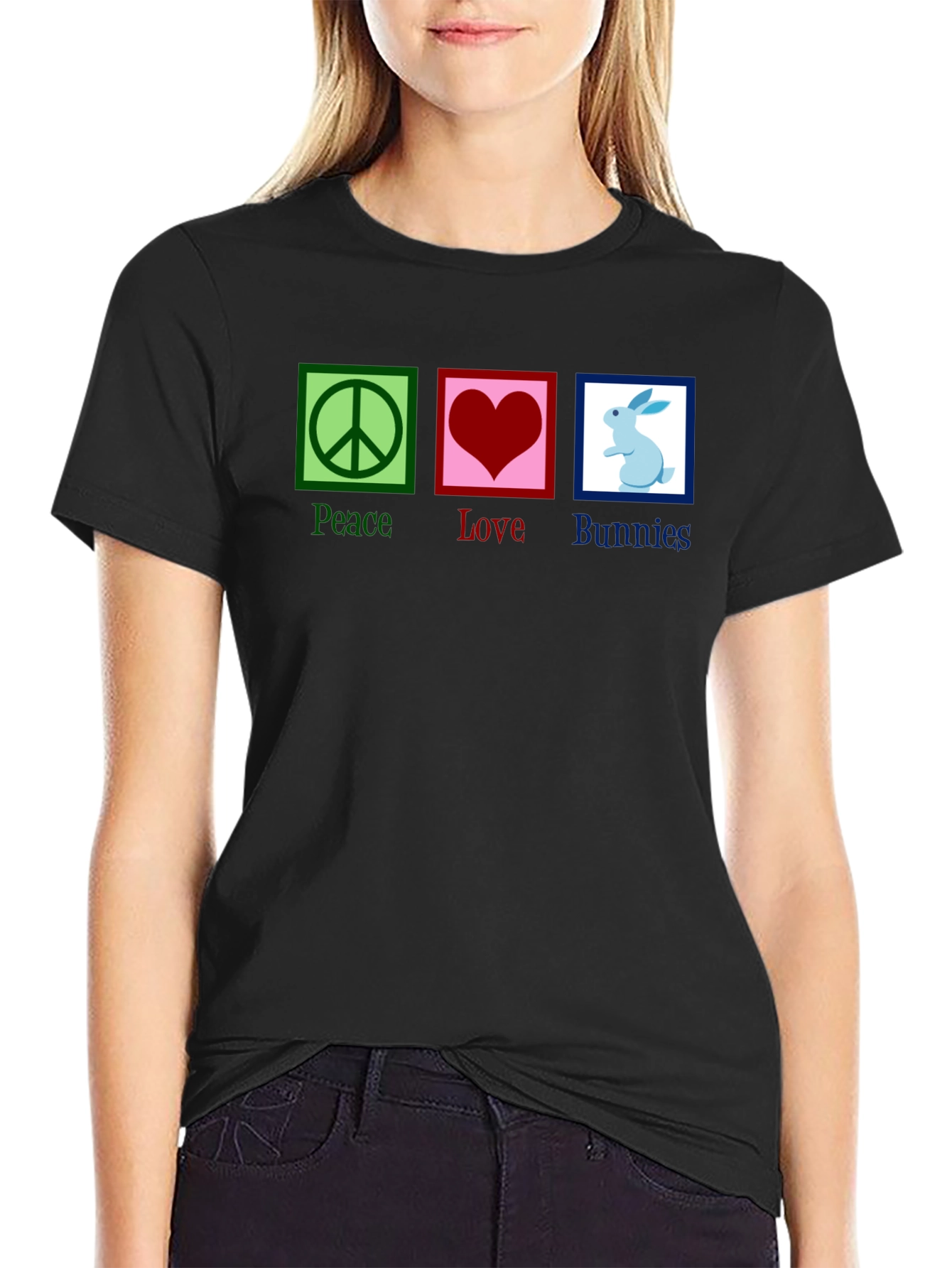 Peace Love Bunnies Graphic T-Shirt