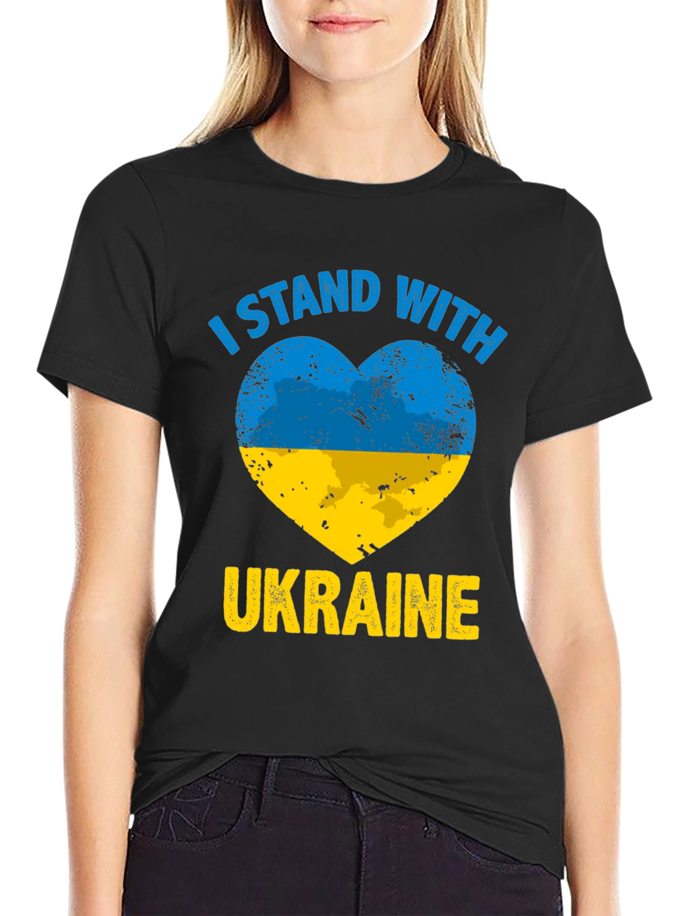 I Stand With Ukraine Heart Flag T-Shirt