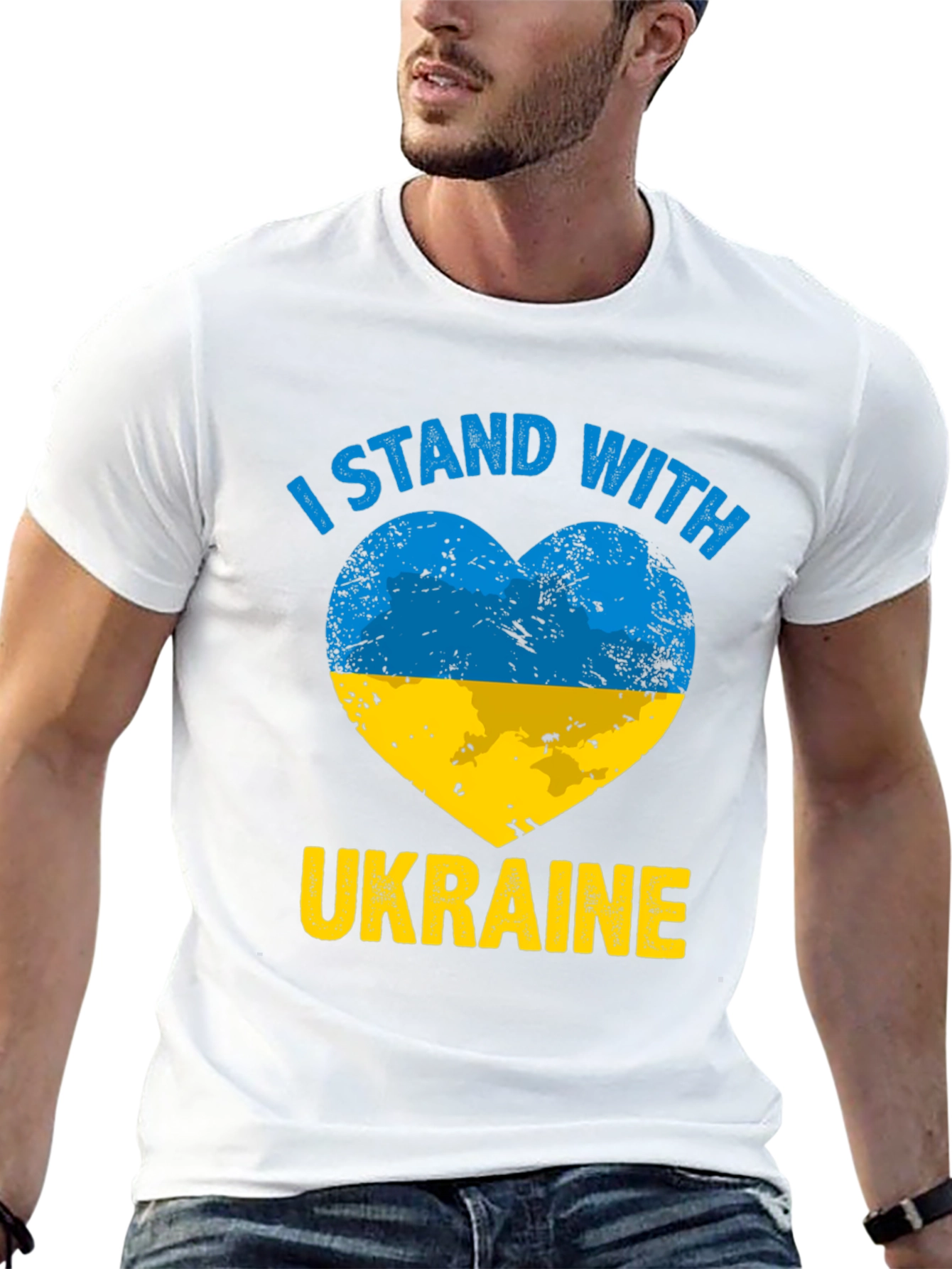 I Stand With Ukraine Heart Flag T-Shirt