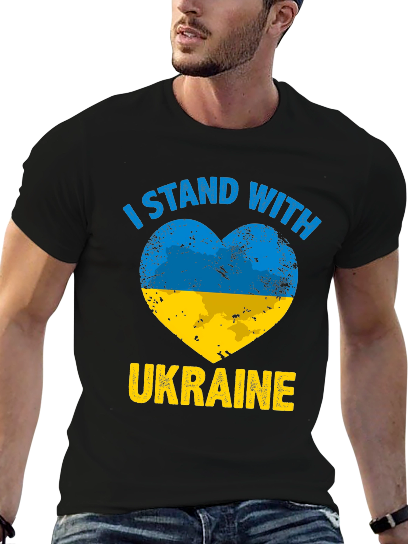 I Stand With Ukraine Heart Flag T-Shirt