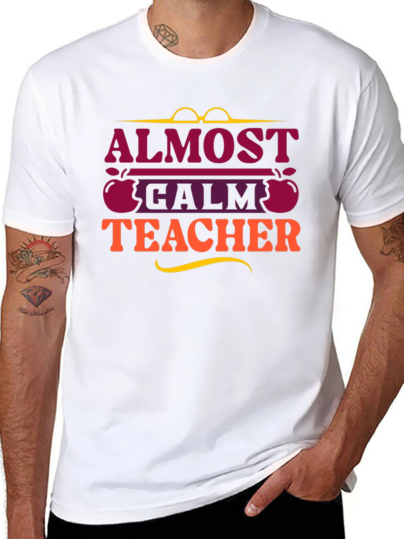 Almost Calm Teacher Graphic T-Shirt