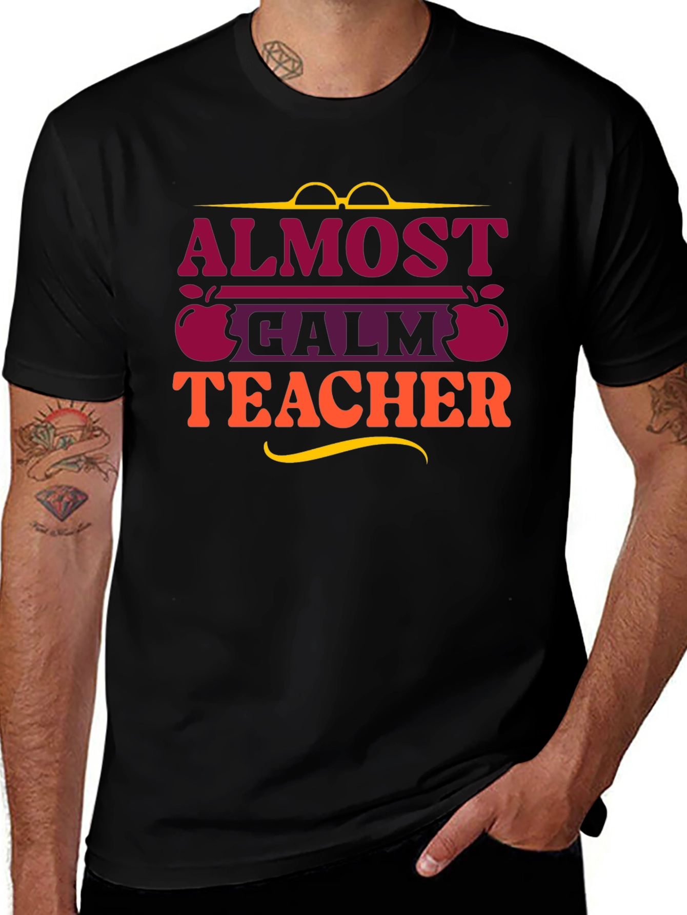 Almost Calm Teacher Graphic T-Shirt