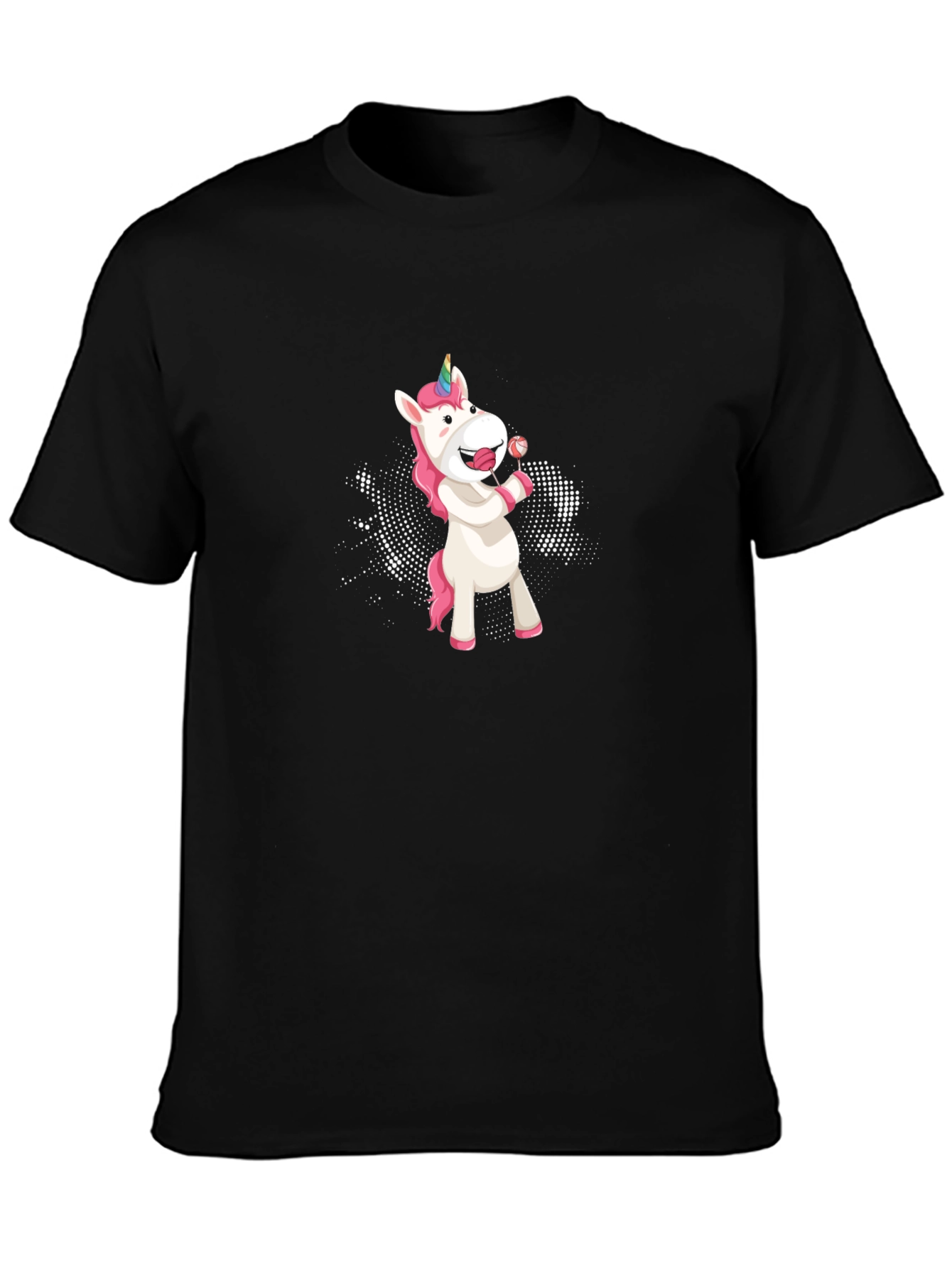 Unicorn Lollipop Black Graphic Tee