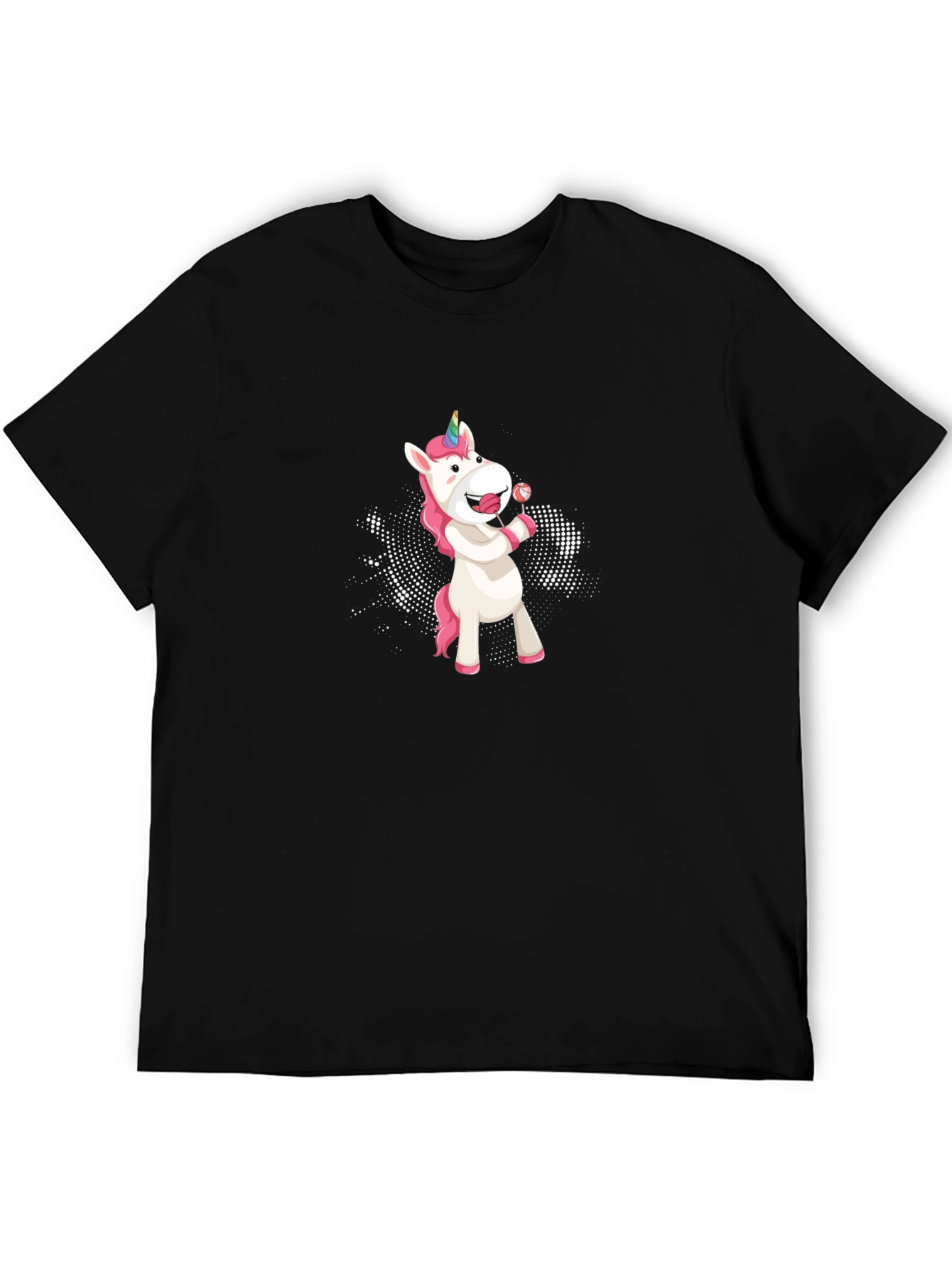 Unicorn Lollipop Black Graphic Tee