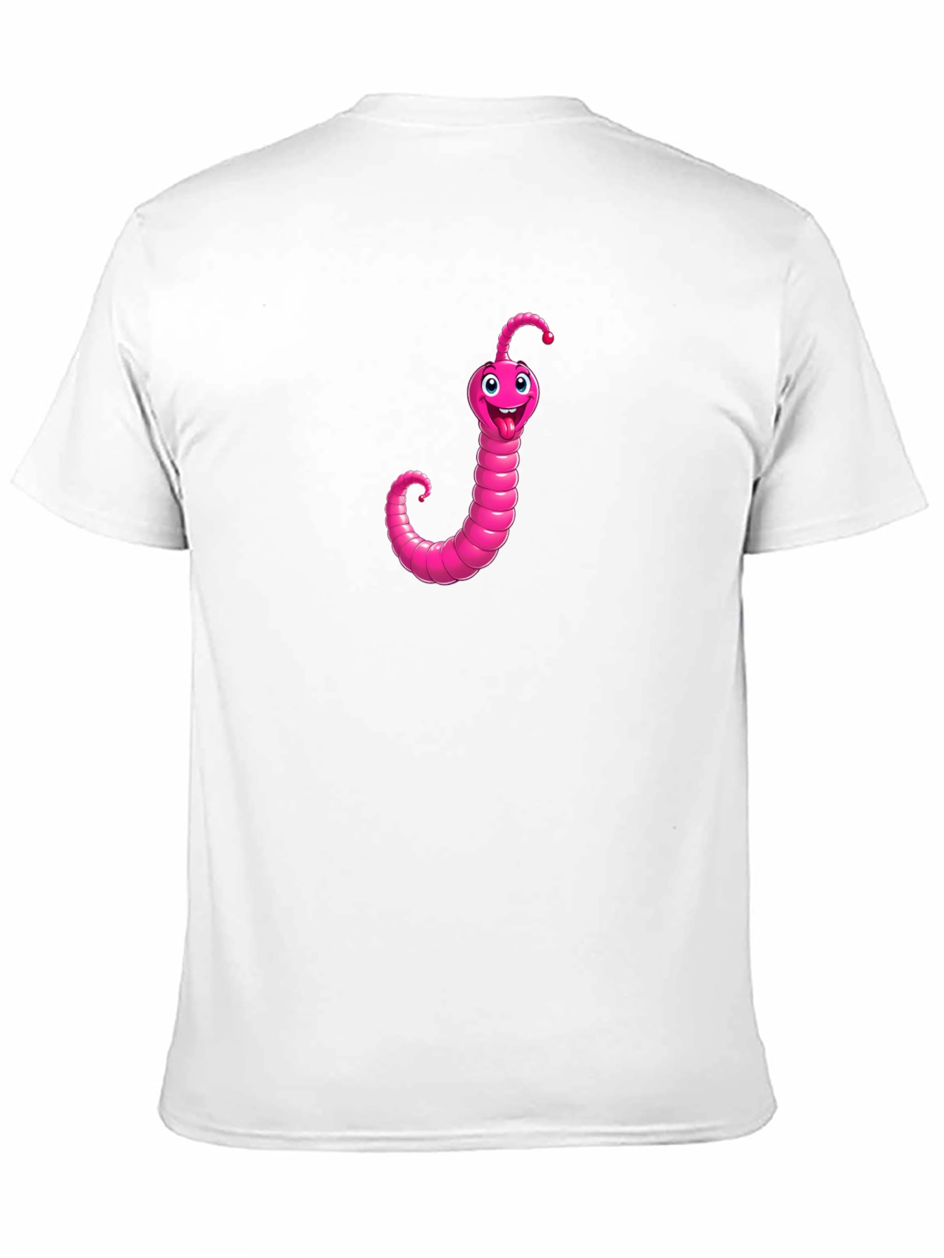 Pink Worm Graphic Black T-Shirt - Novelty Tee