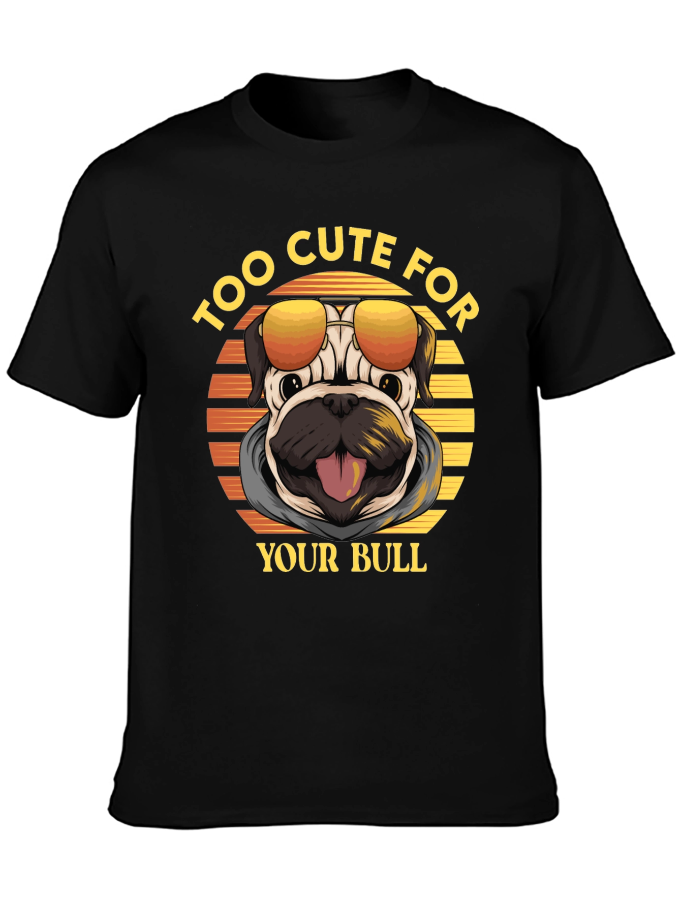 Too Cute Pug Graphic Tee - Funny Dog Shirt