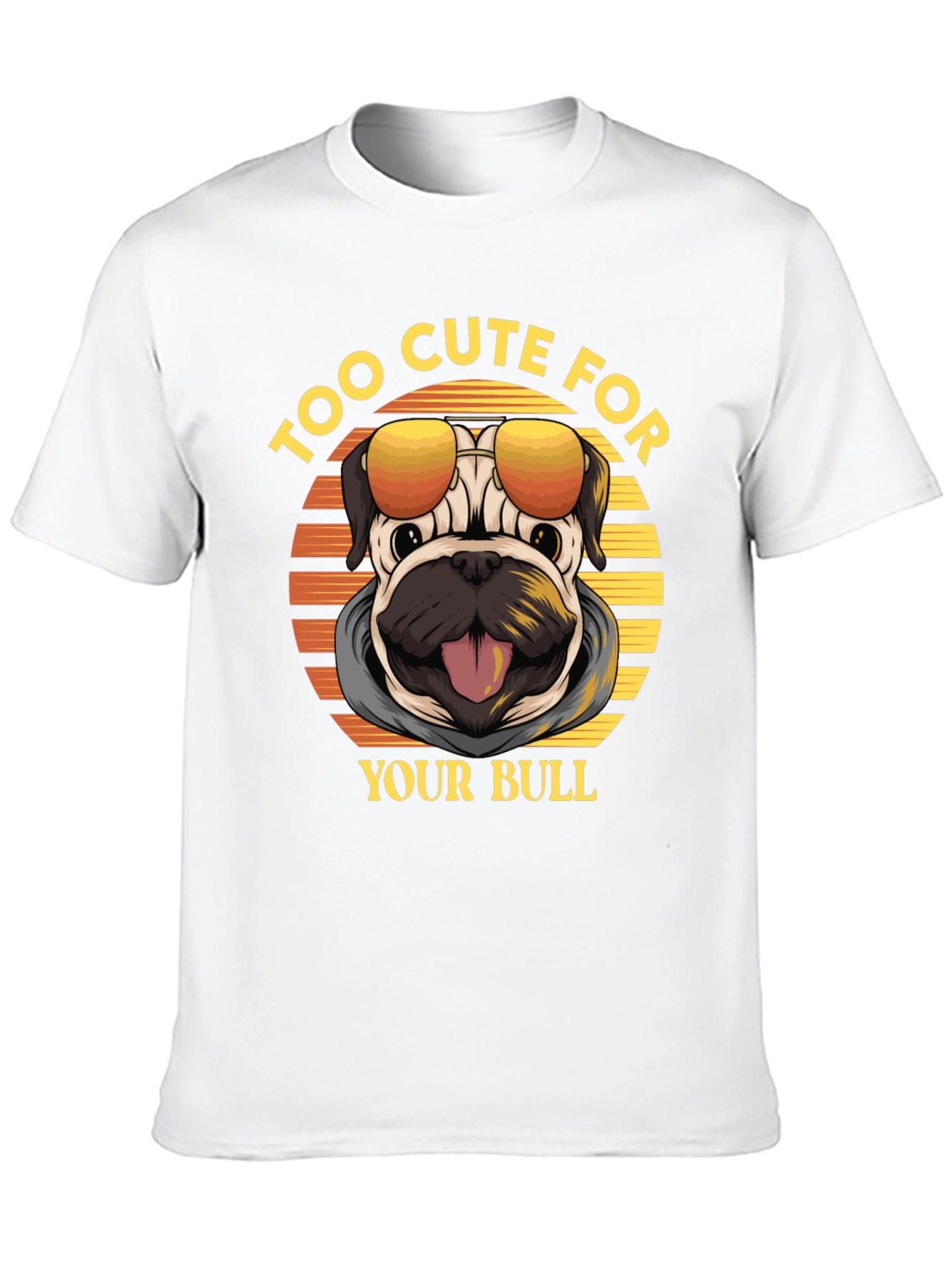 Too Cute Pug Graphic Tee - Funny Dog Shirt