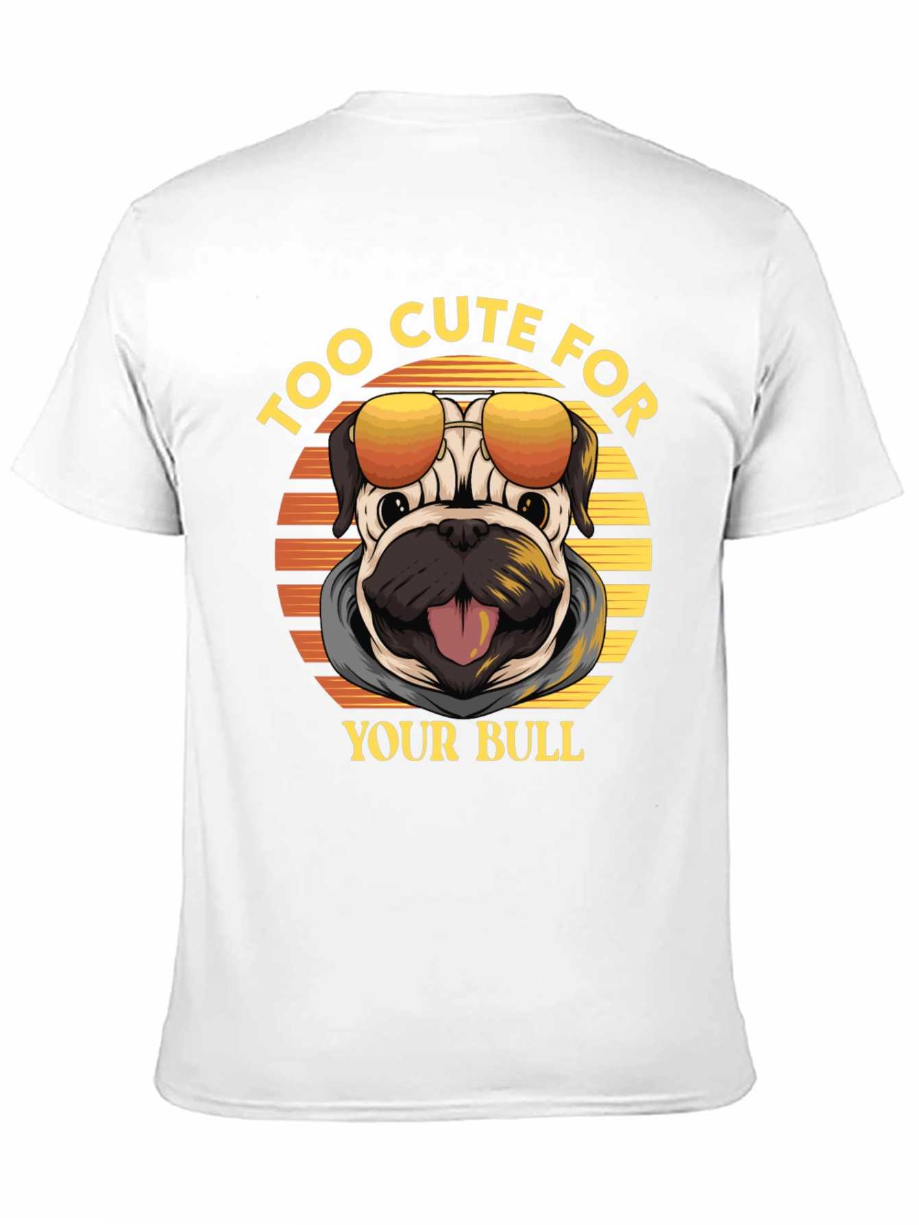 Too Cute Pug Graphic Tee - Funny Dog Shirt