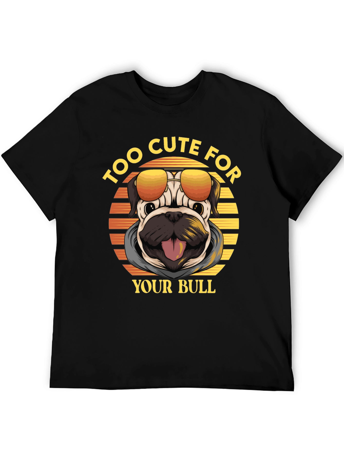 Too Cute Pug Graphic Tee - Funny Dog Shirt