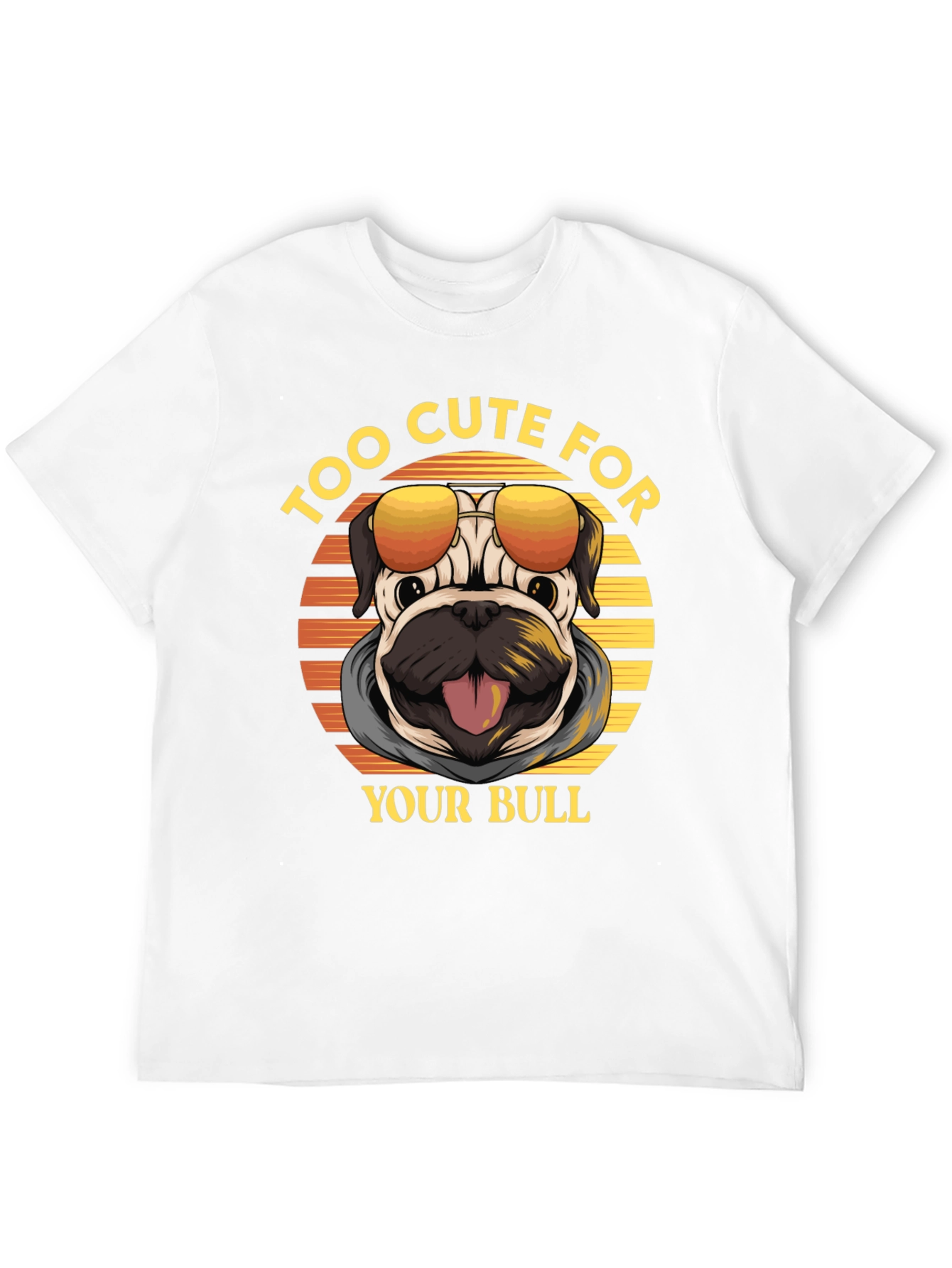 Too Cute Pug Graphic Tee - Funny Dog Shirt