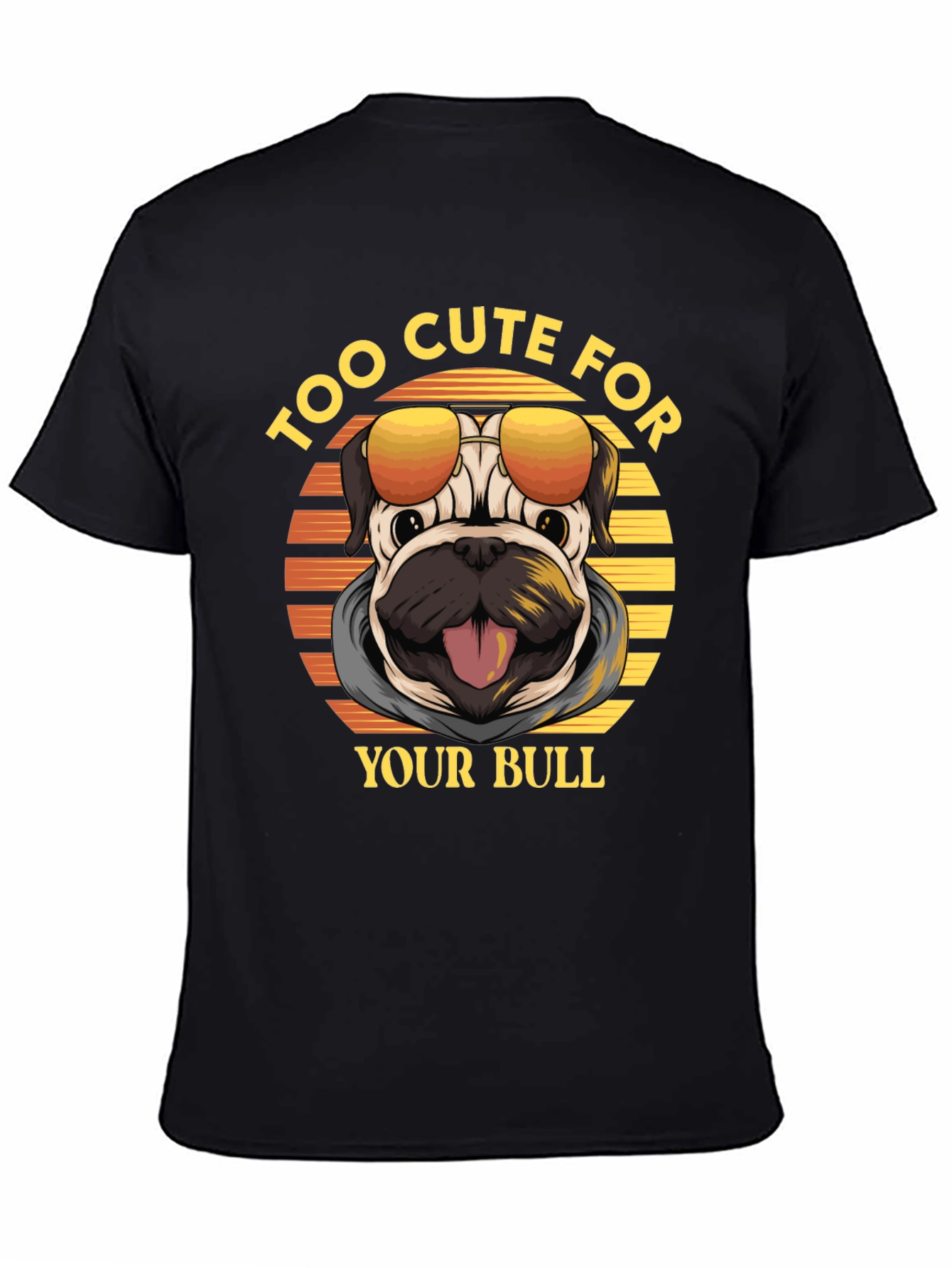 Too Cute Pug Graphic Tee - Funny Dog Shirt