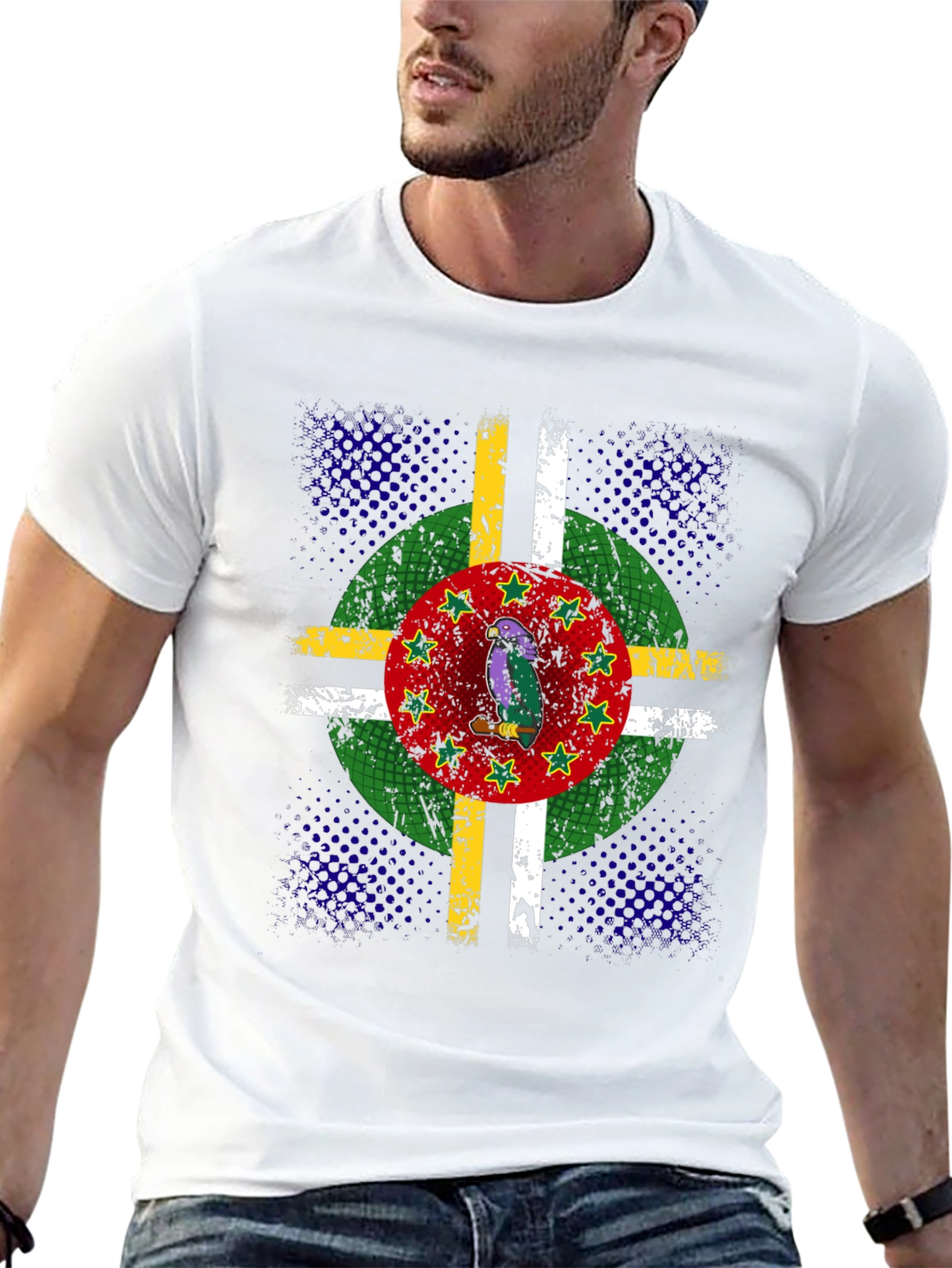 Dominica Flag Parrot Graphic T-Shirt