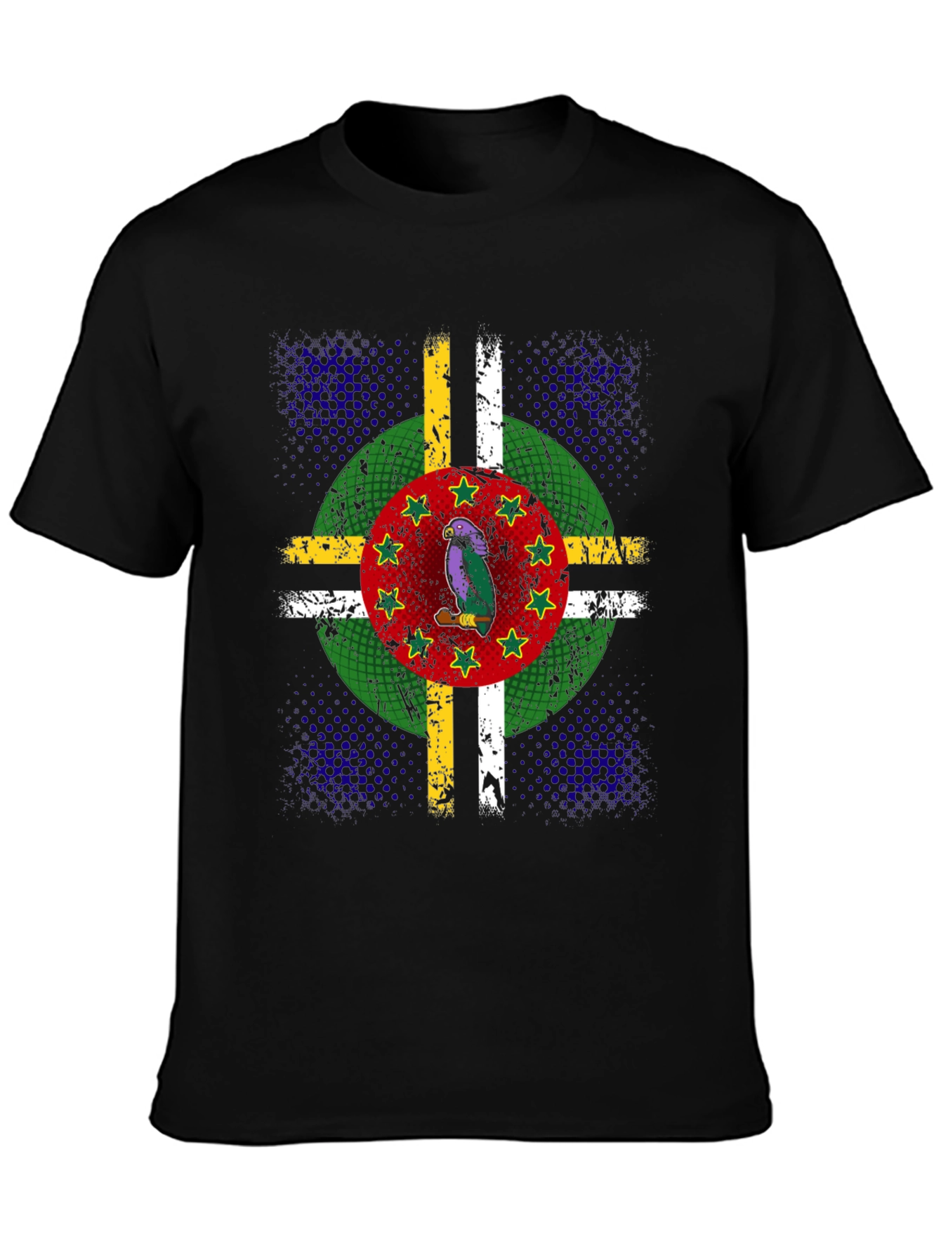 Dominica Flag Parrot Graphic T-Shirt