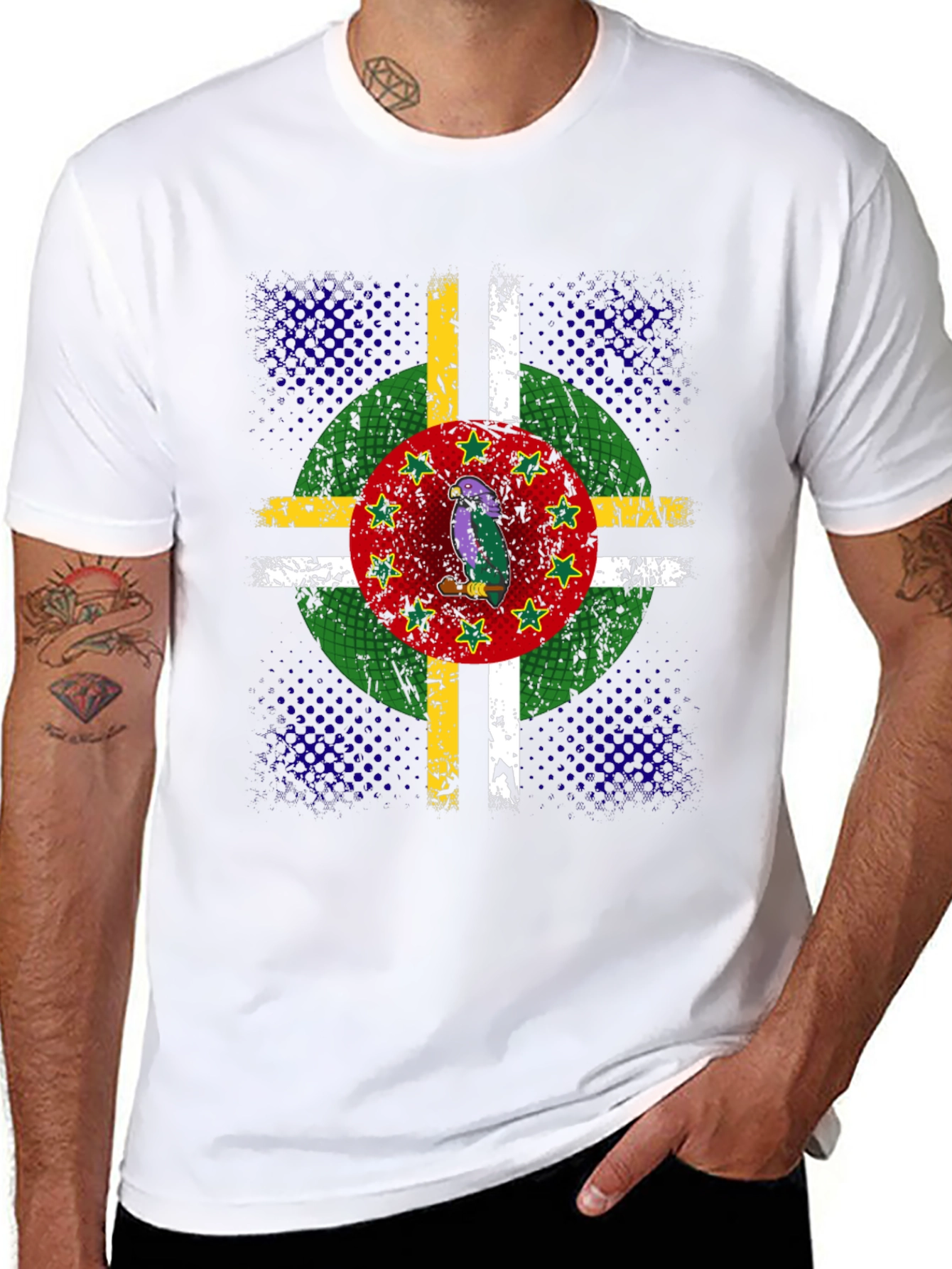 Dominica Flag Parrot Graphic T-Shirt