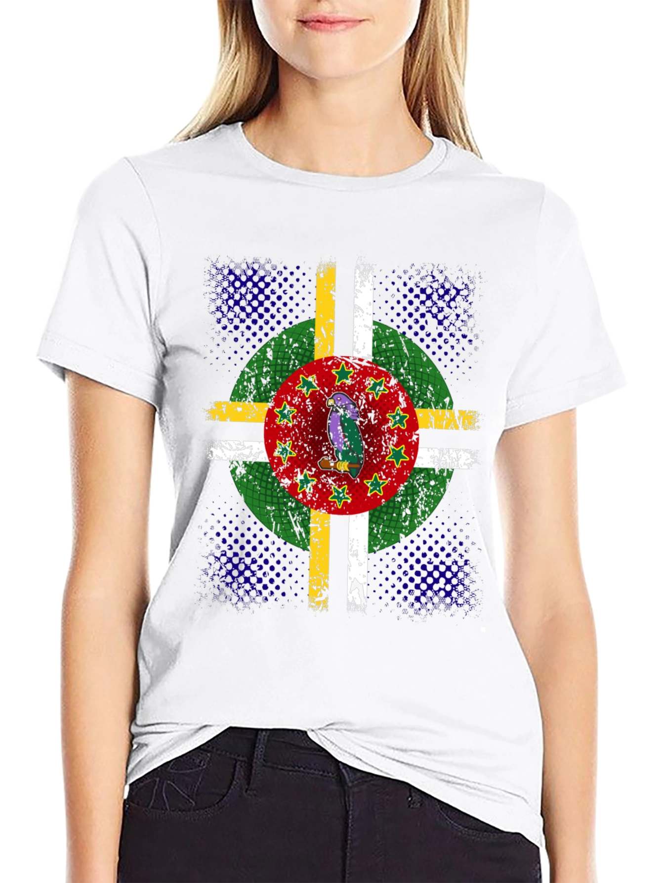 Dominica Flag Parrot Graphic T-Shirt