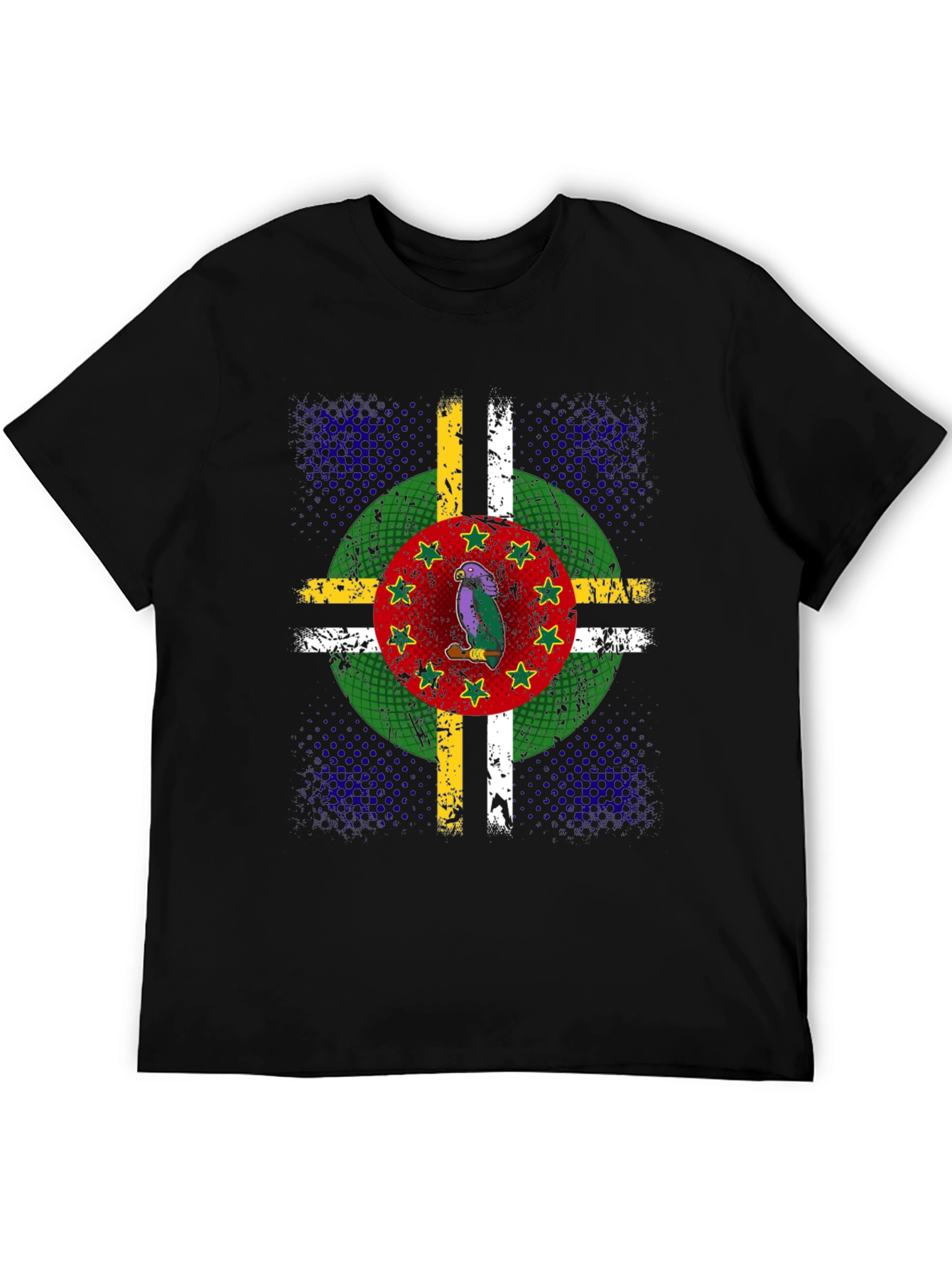 Dominica Flag Parrot Graphic T-Shirt
