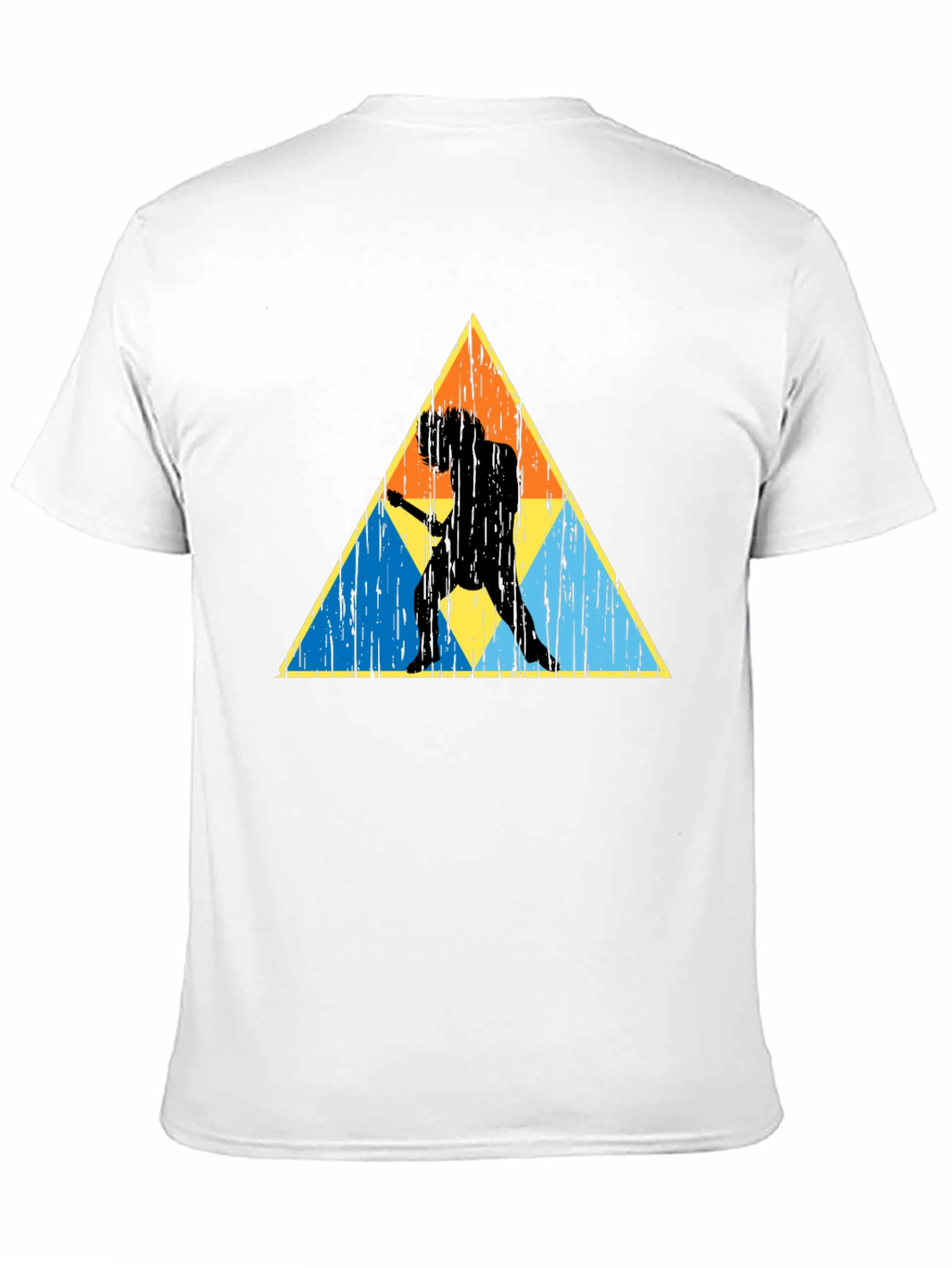 Retro Guitarist Triangle Graphic T-Shirt