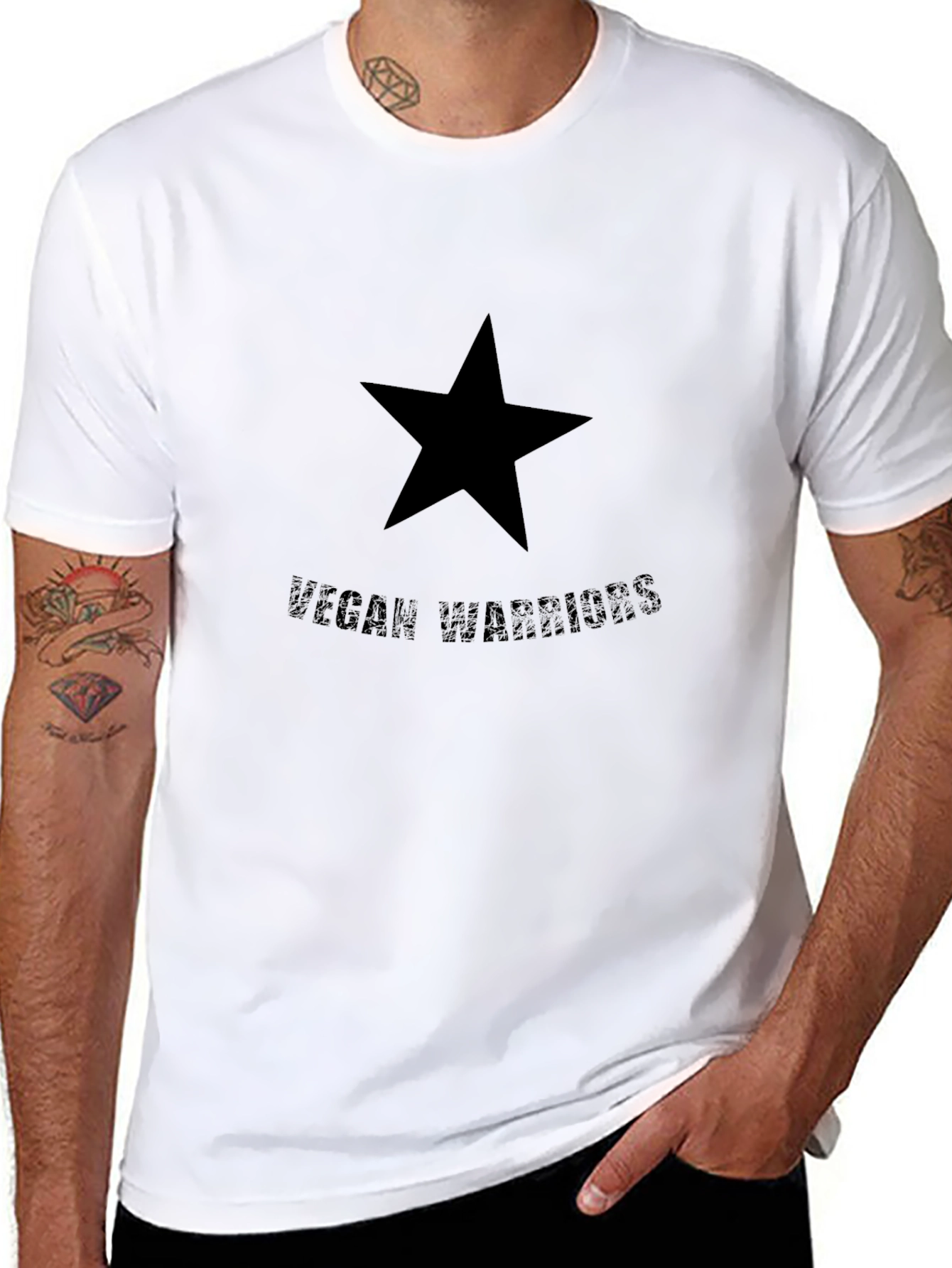 Vegan Warrior Black Star Tee
