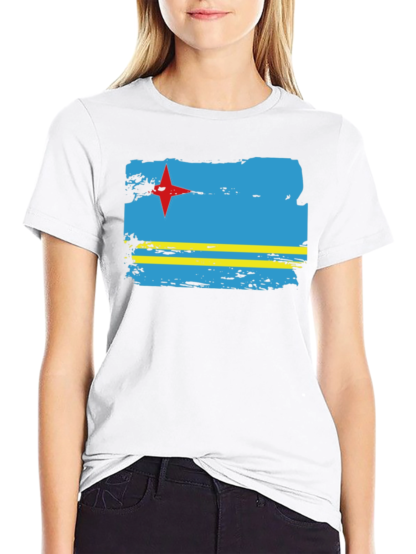 Aruba Flag T-Shirt - Distressed Graphic Tee