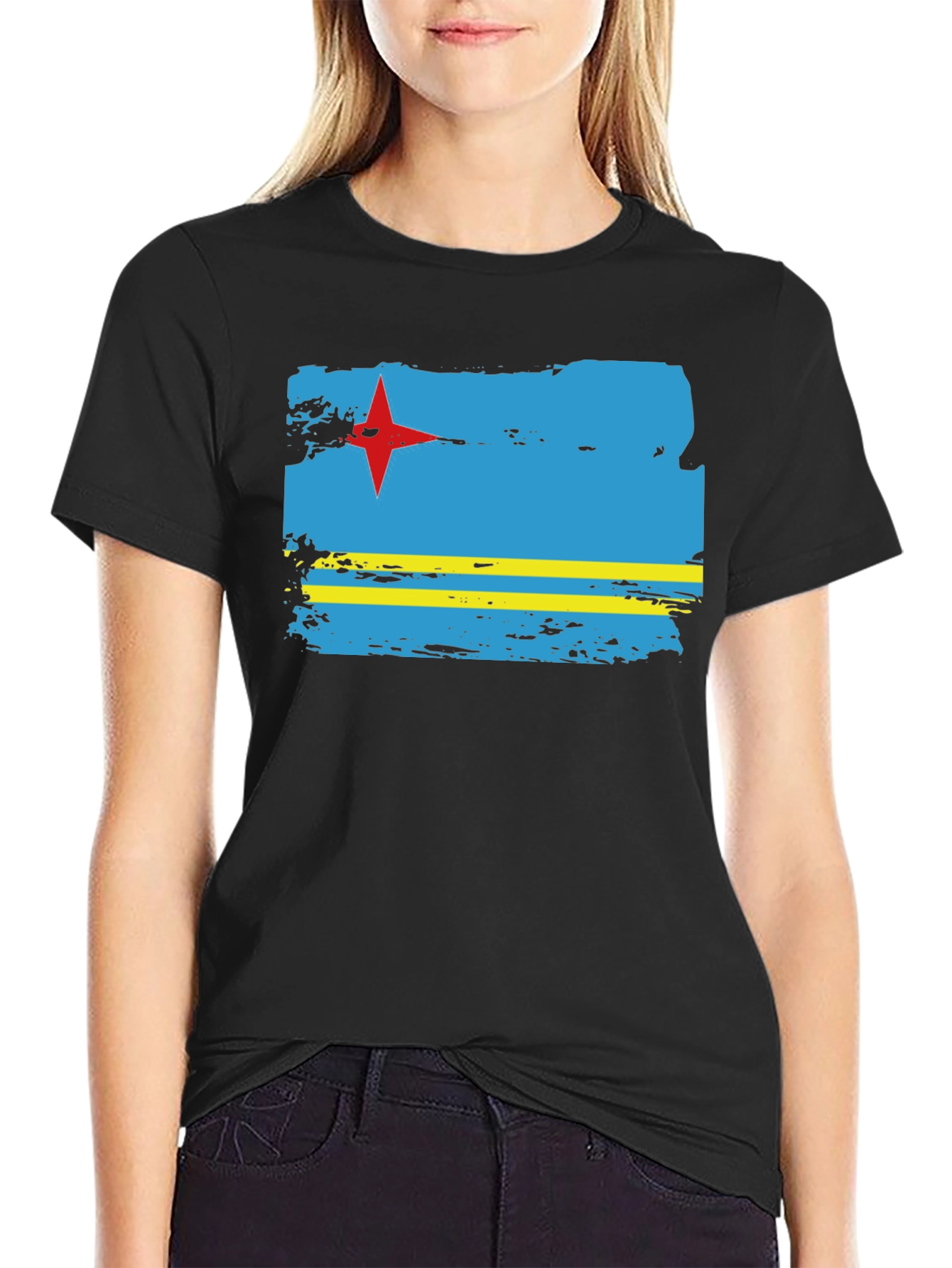 Aruba Flag T-Shirt - Distressed Graphic Tee