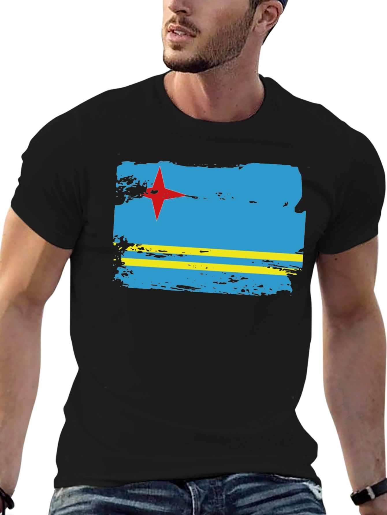 Aruba Flag T-Shirt - Distressed Graphic Tee