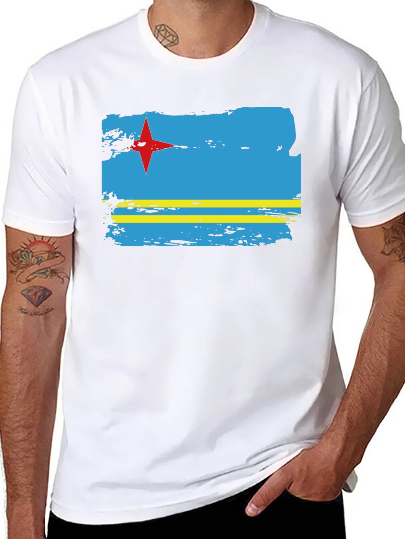Aruba Flag T-Shirt - Distressed Graphic Tee
