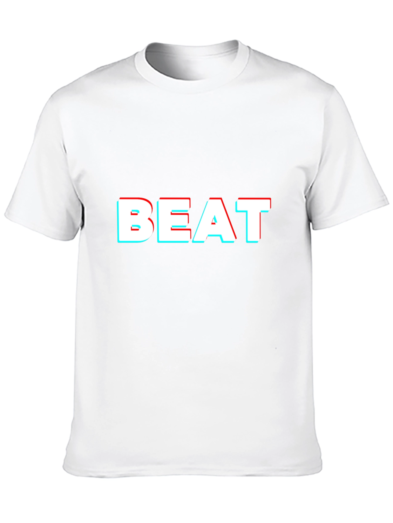 Trendy BEAT 3D Effect Black T-Shirt