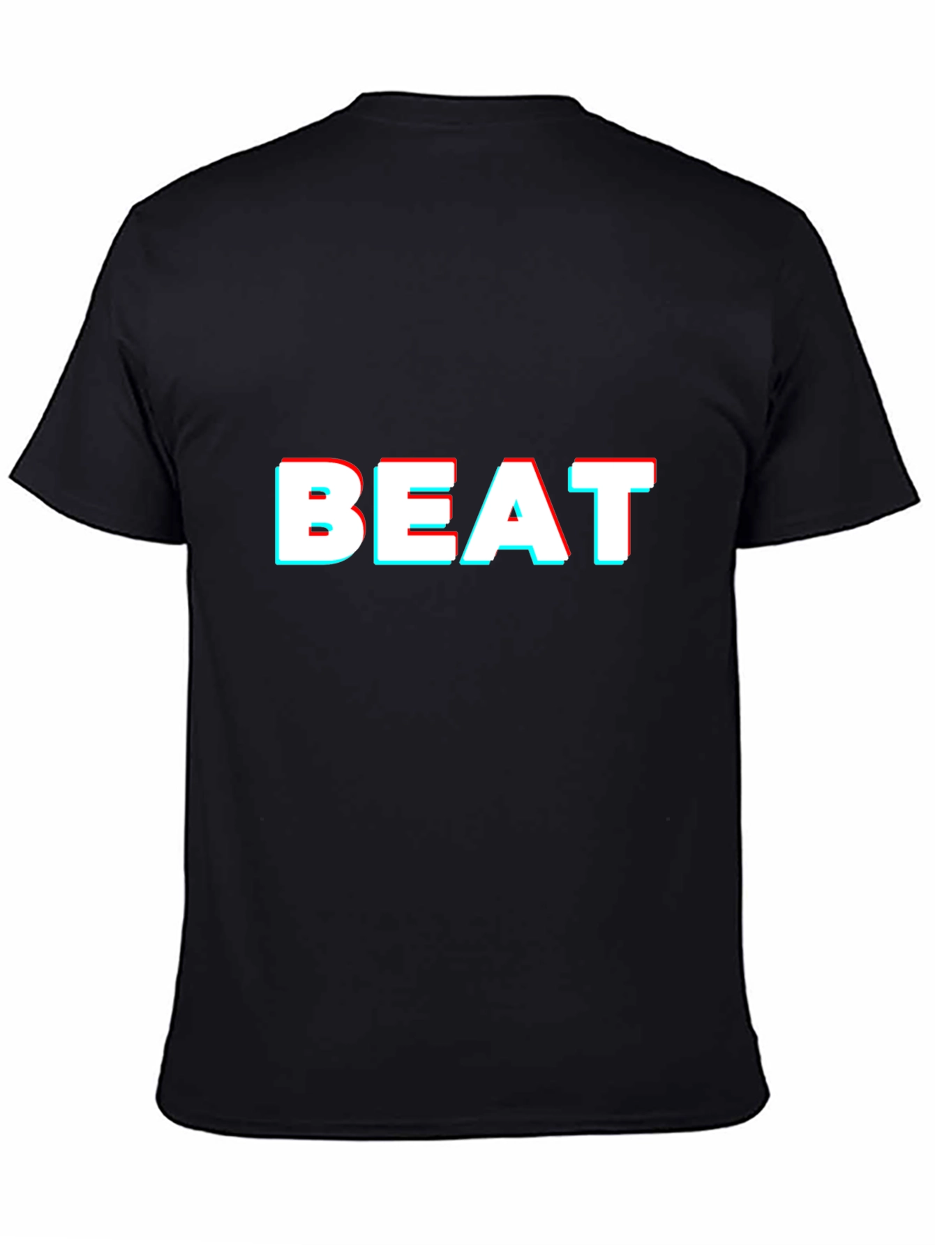 Trendy BEAT 3D Effect Black T-Shirt