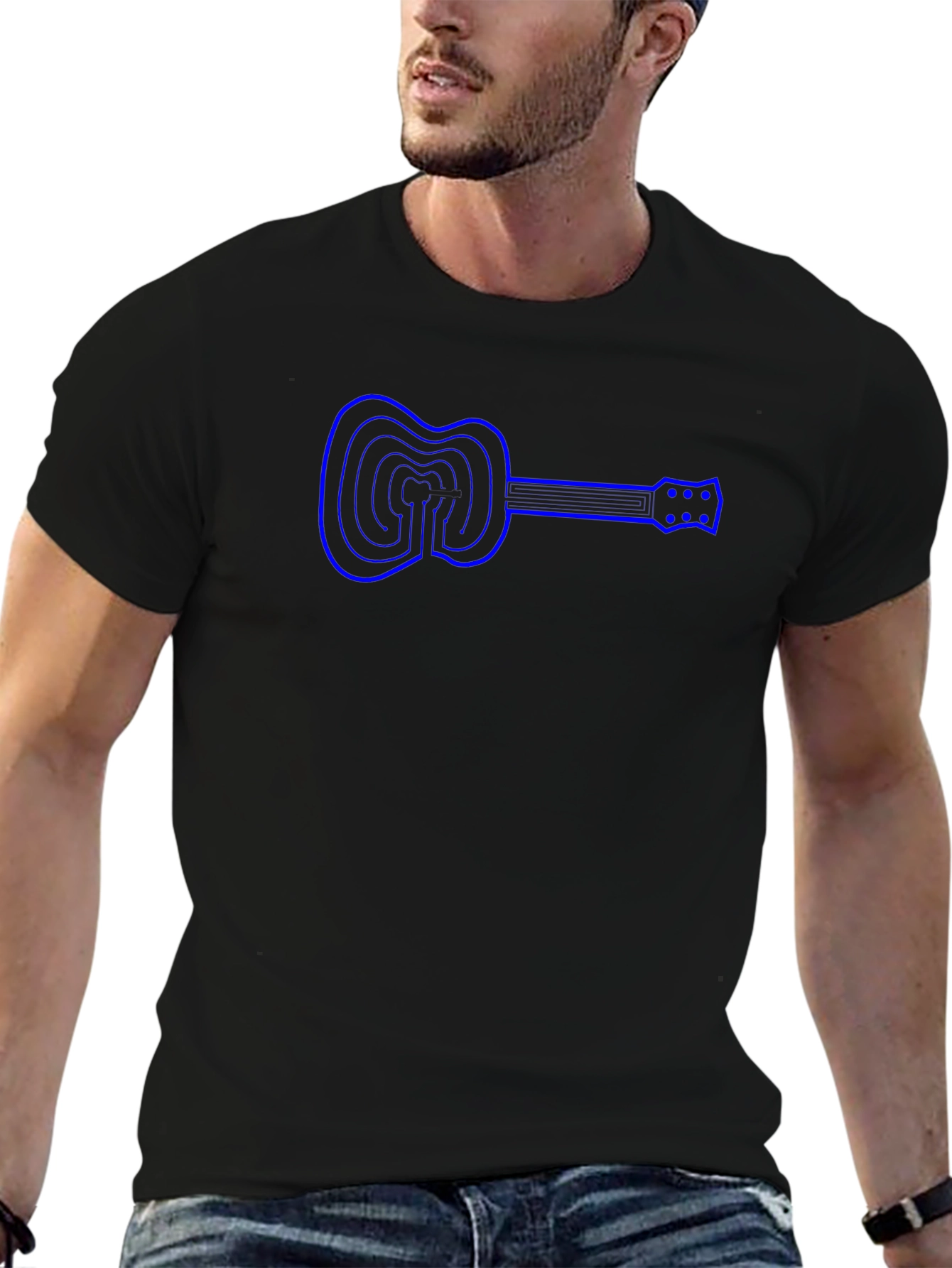 Guitar Graphic T-Shirt - Casual Wear