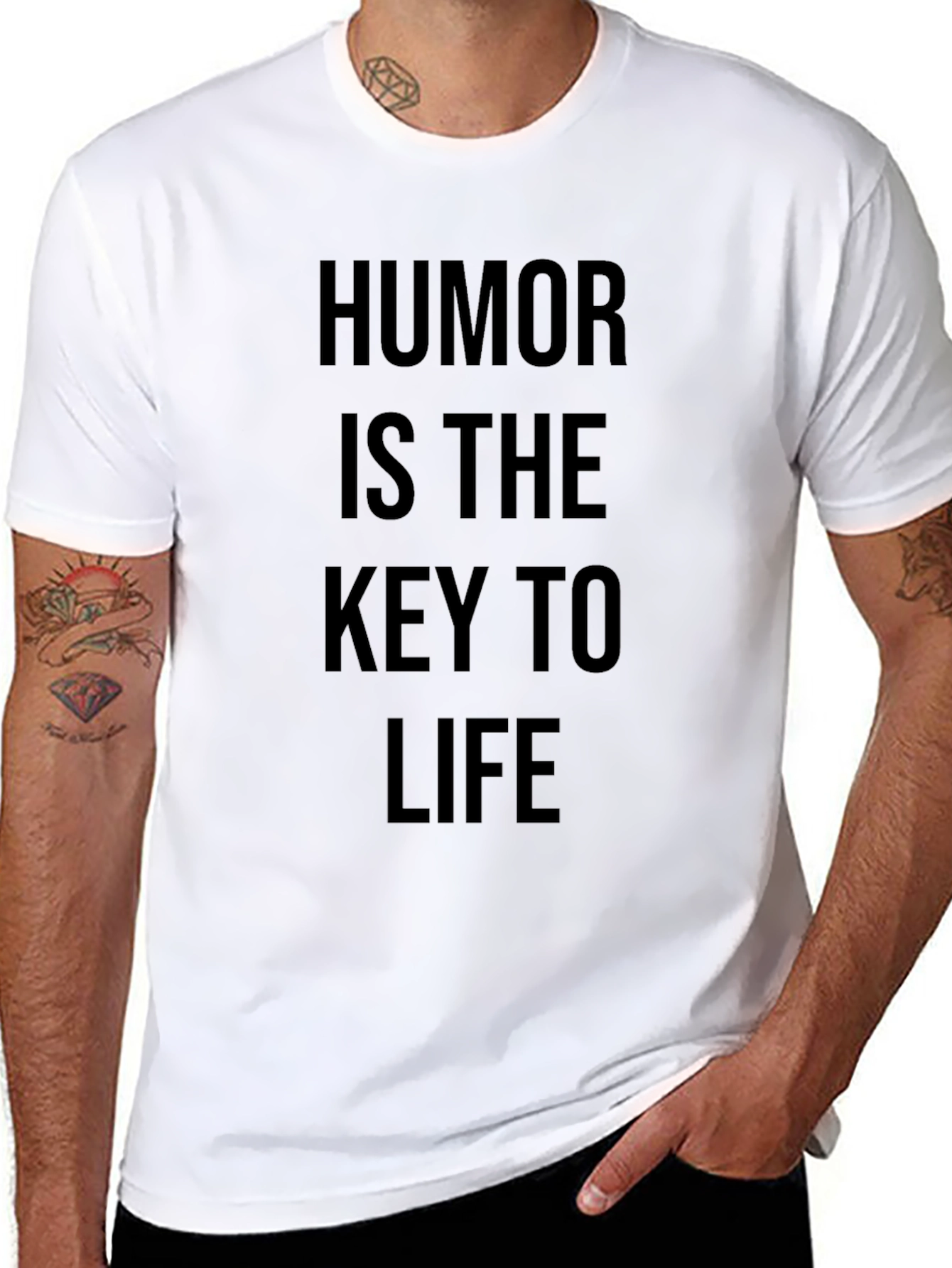 Humor Is The Key To Life Black T-Shirt